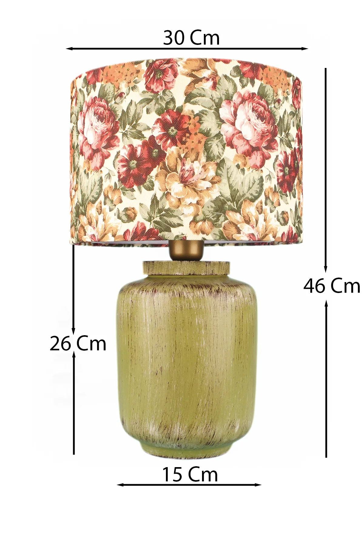 Candeeiro de Mesa – Ø30 h:20 cm – Verde – Cerâmica
