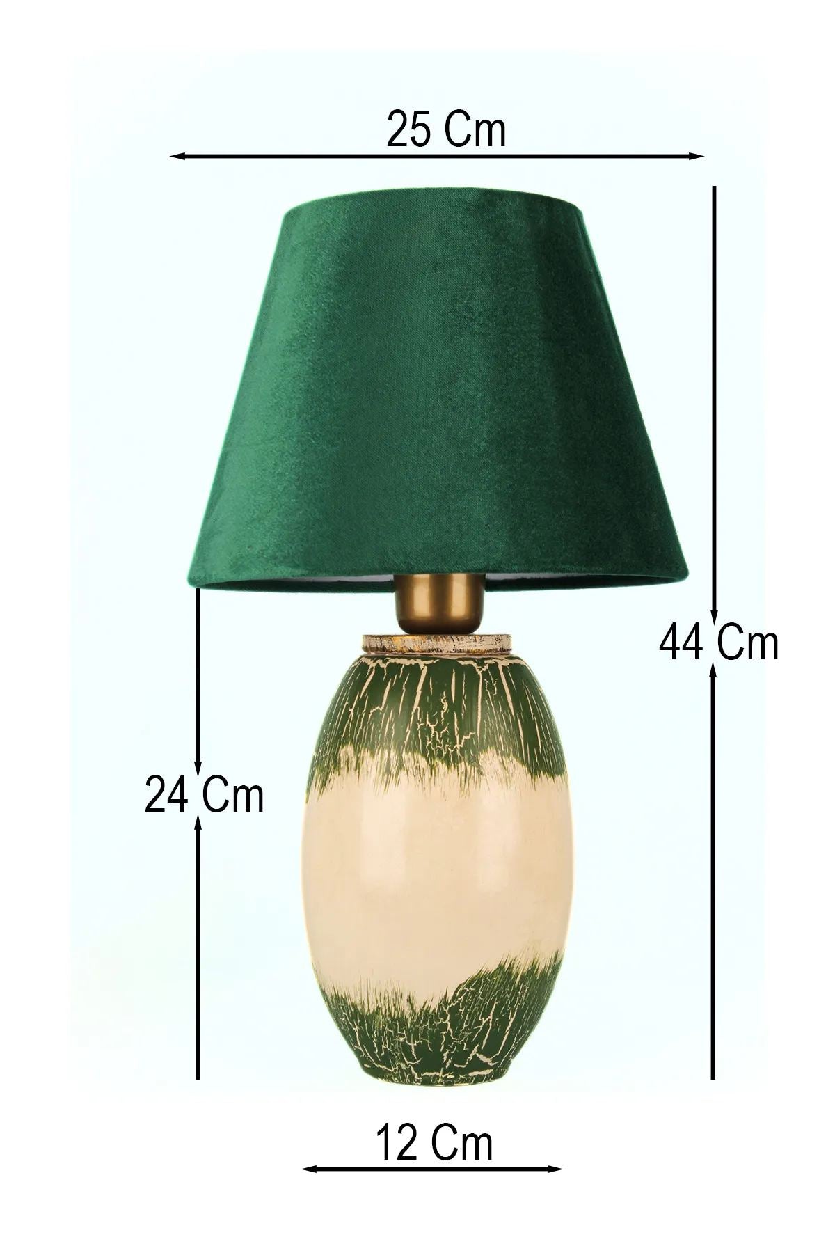 Candeeiro de Mesa – 44 cm – Verde – Cerâmica