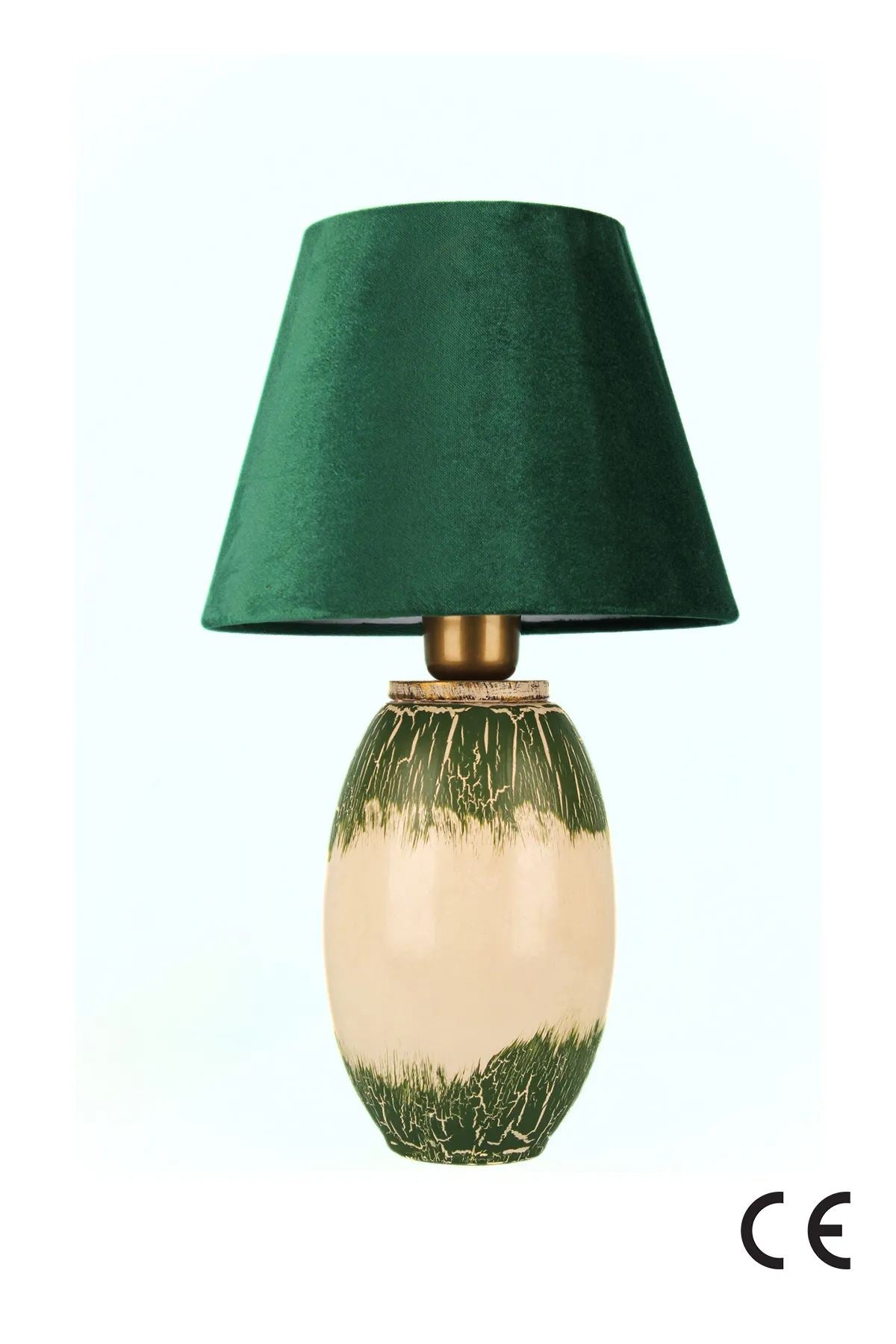 Candeeiro de Mesa – 44 cm – Verde – Cerâmica