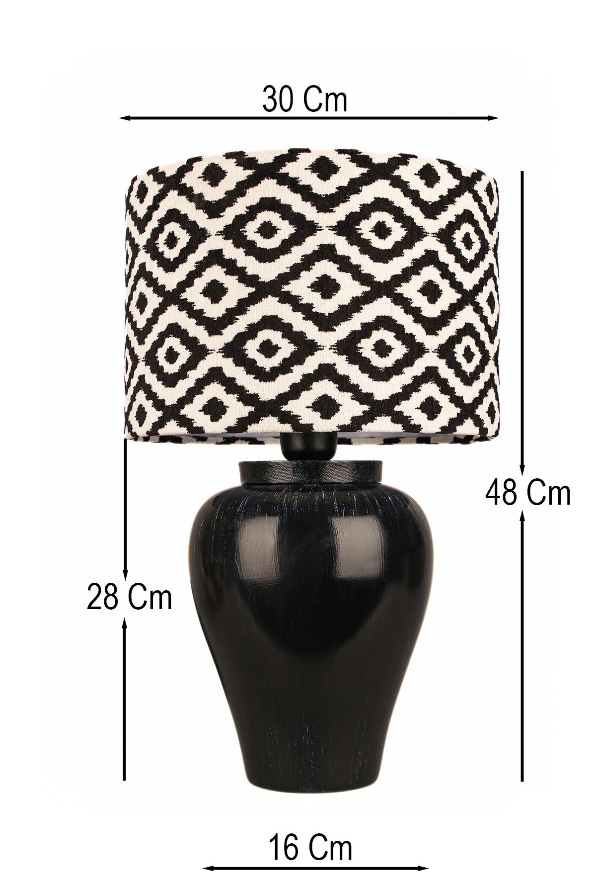 Candeeiro de Mesa de Cerâmica – Ø30 h:20 cm – Multicolorido