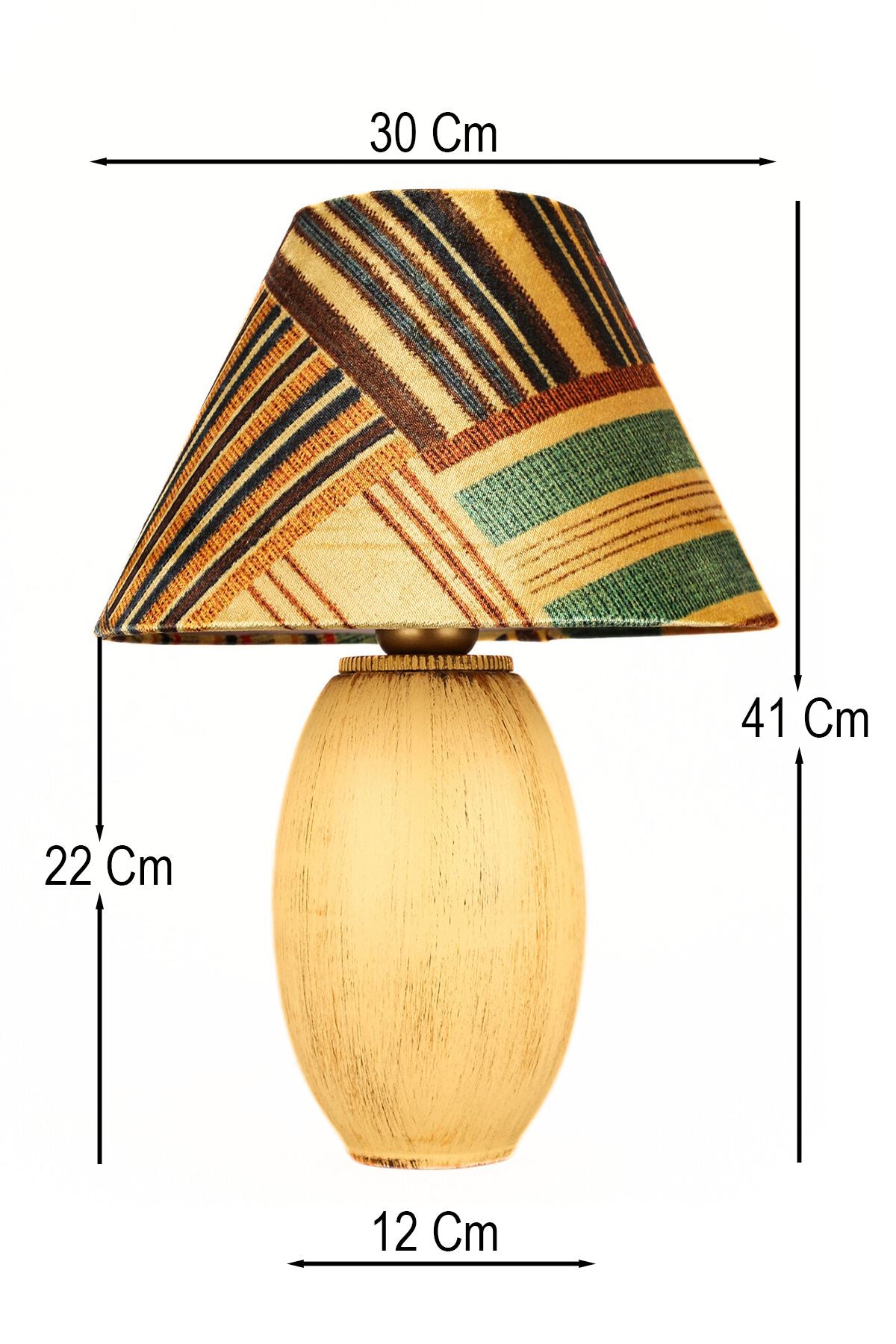 Candeeiro de Mesa de Cerâmica – 41 cm – Multicolorido