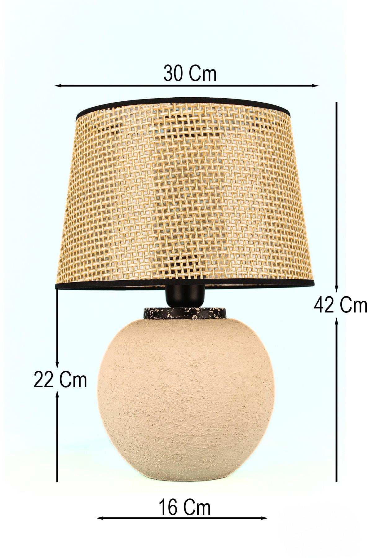 Candeeiro de Mesa de Cerâmica – Ø30 h:20 cm – Multicolorido