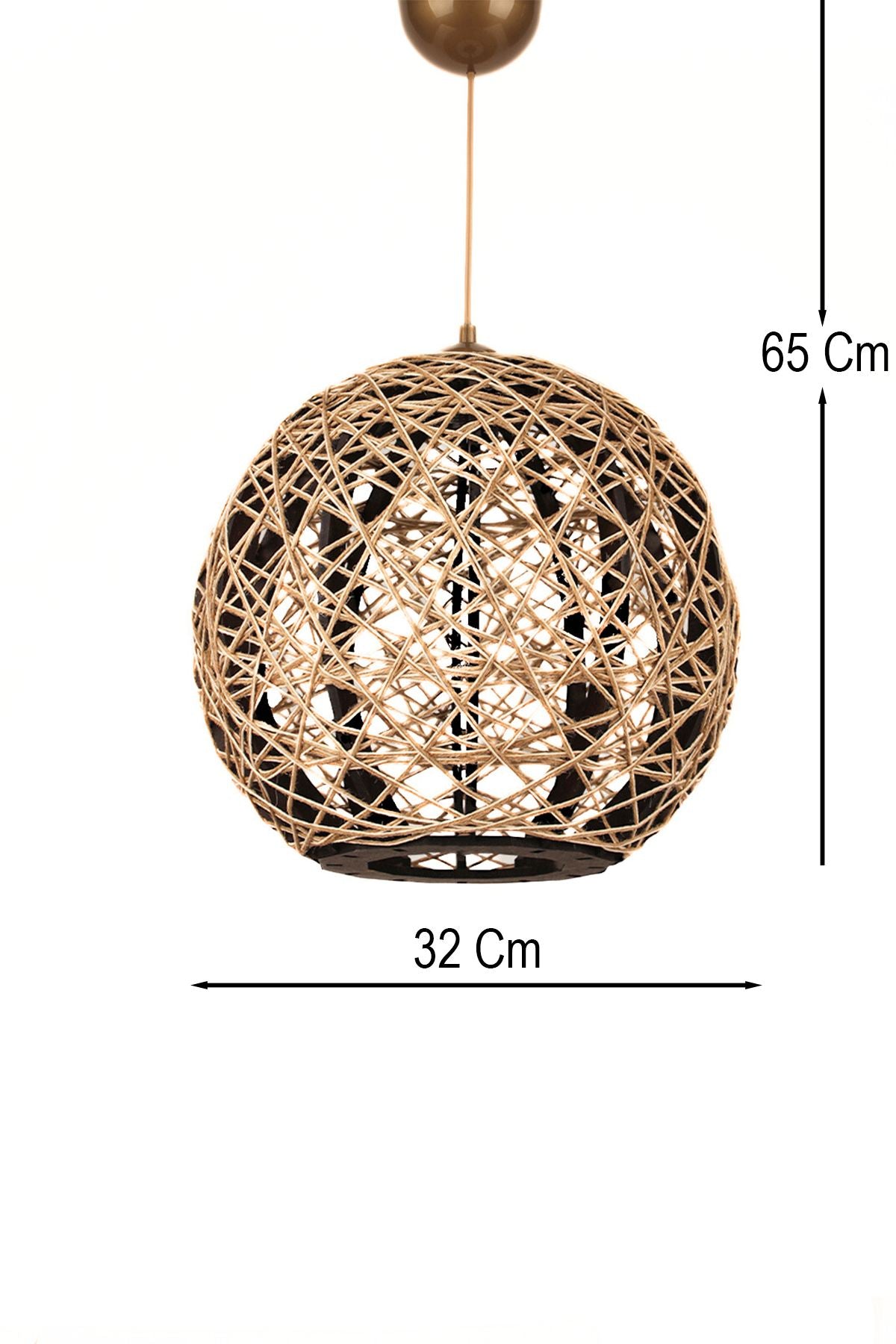 Candeeiro de Mesa de Madeira – Ø32 h:30 cm – Multicolorido