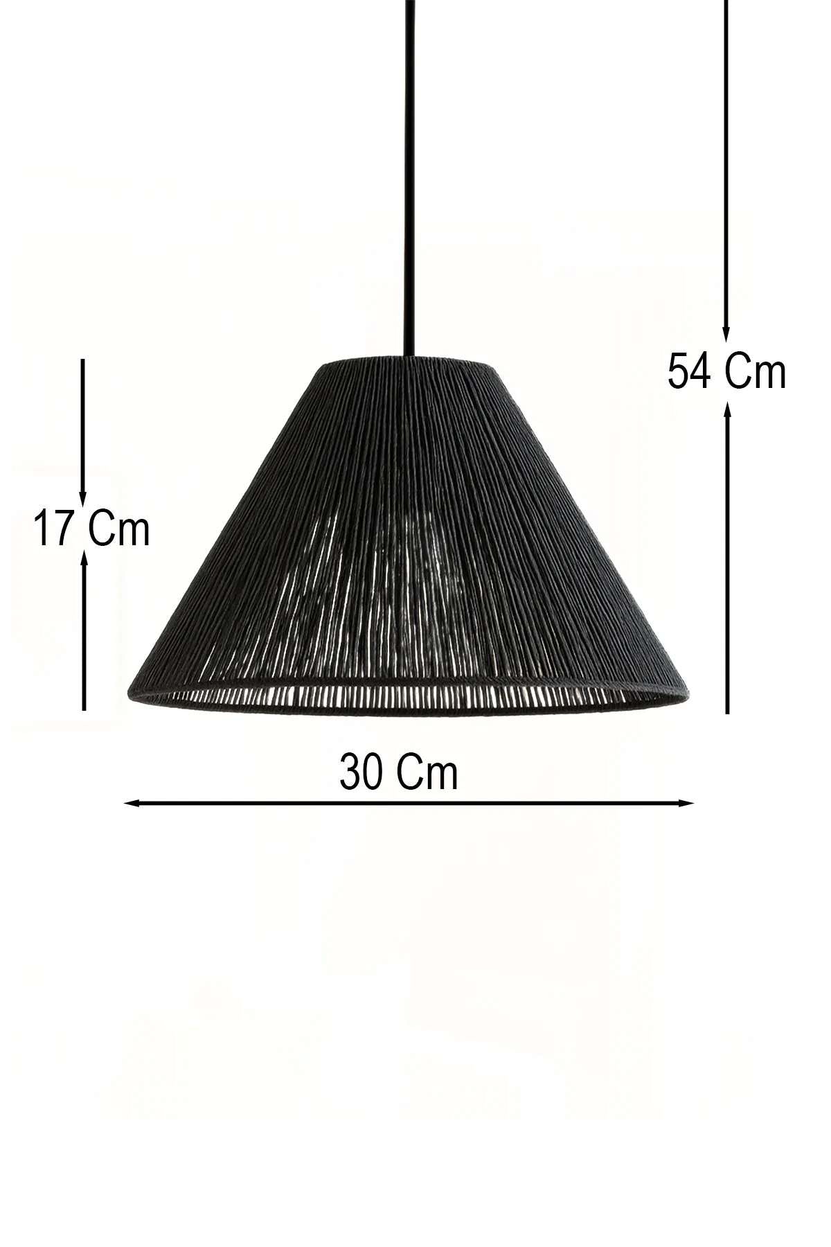 Candeeiro de Teto - 30 cm - Preto - Plástico