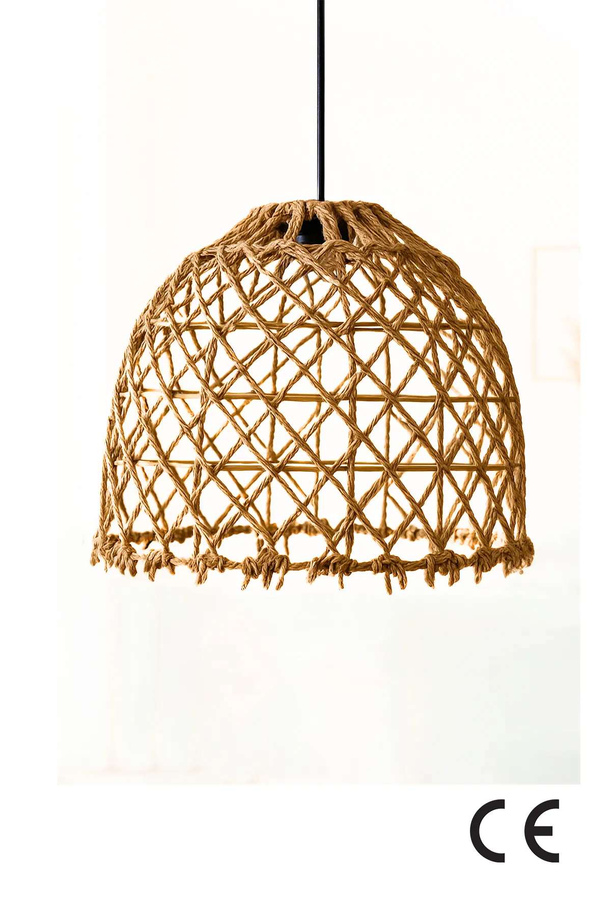 Candeeiro de Teto – 25-62 cm – Bege – Plástico