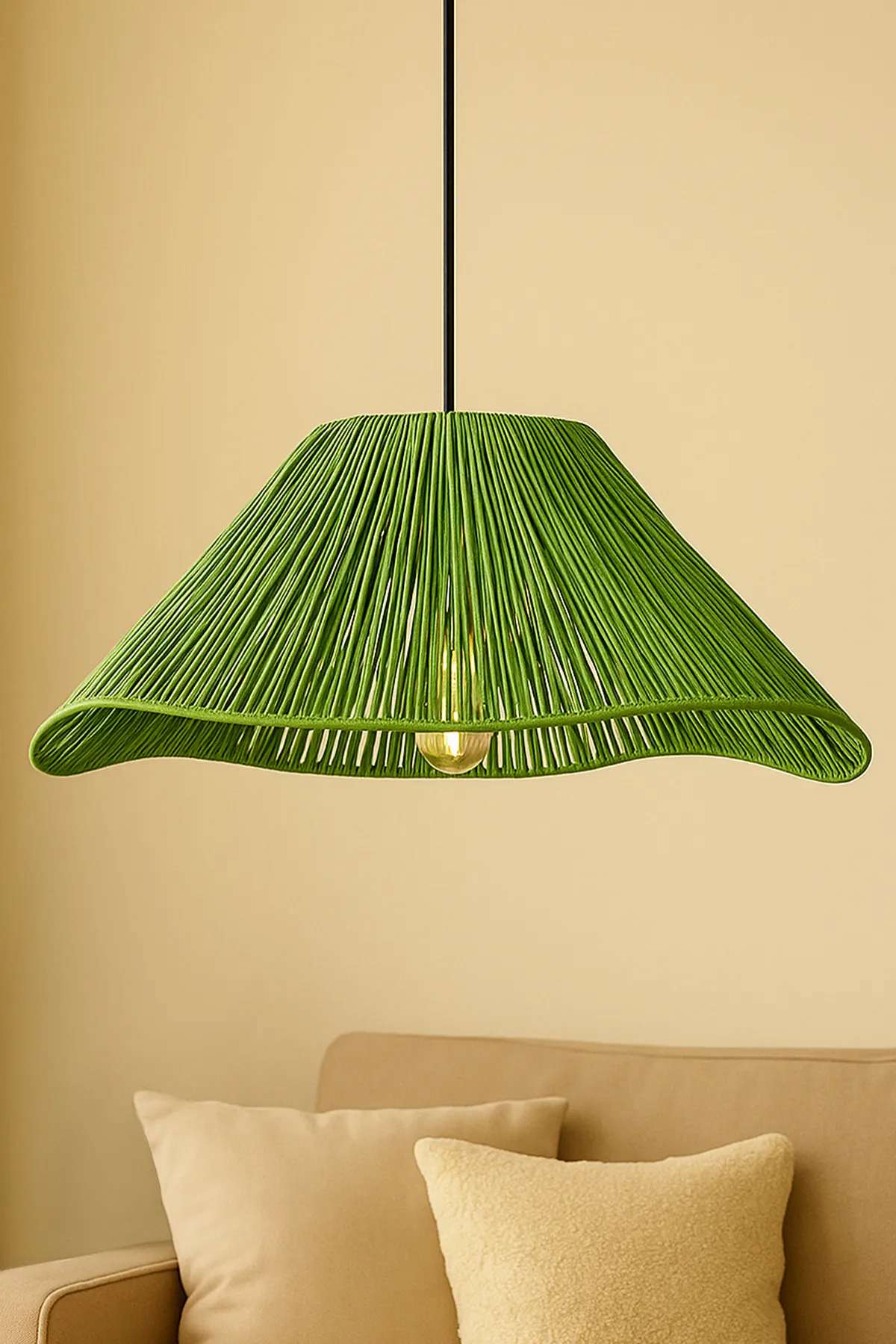 Candeeiro de Teto – 16 - 52 cm – Verde – Plástico