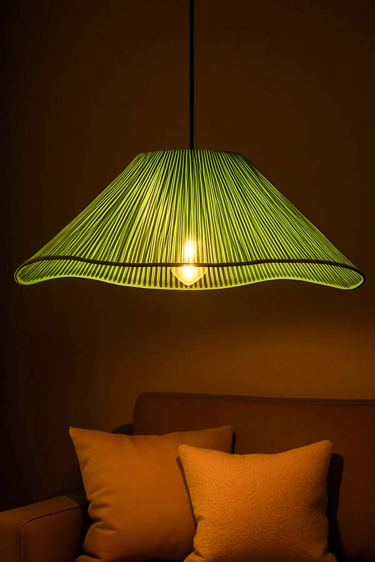 Candeeiro de Teto – 16 - 52 cm – Verde – Plástico