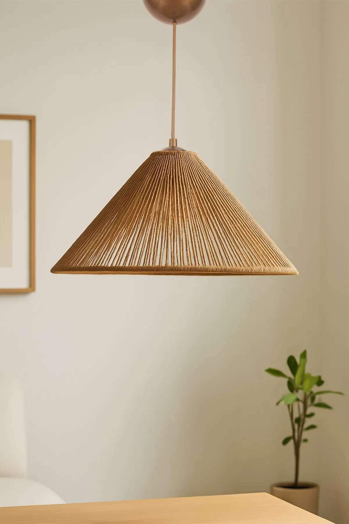 Candeeiro de Teto – 14-53 cm – Bege – Plástico