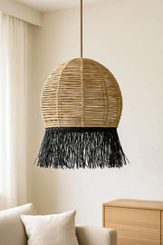 Candeeiro de Teto – 35 - 70 cm – Bege e Preto – Plástico