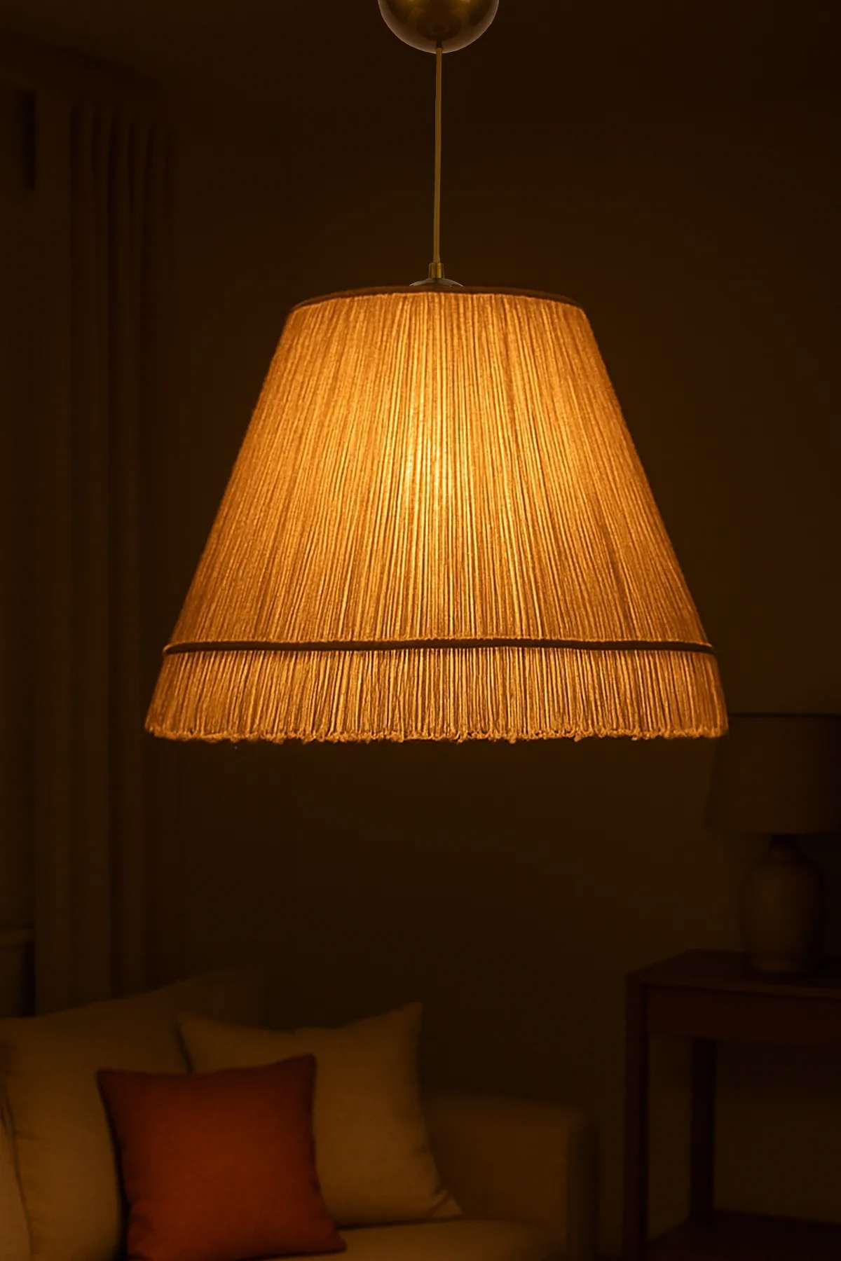 Candeeiro de Teto - 20-60 cm - Bege - plástico