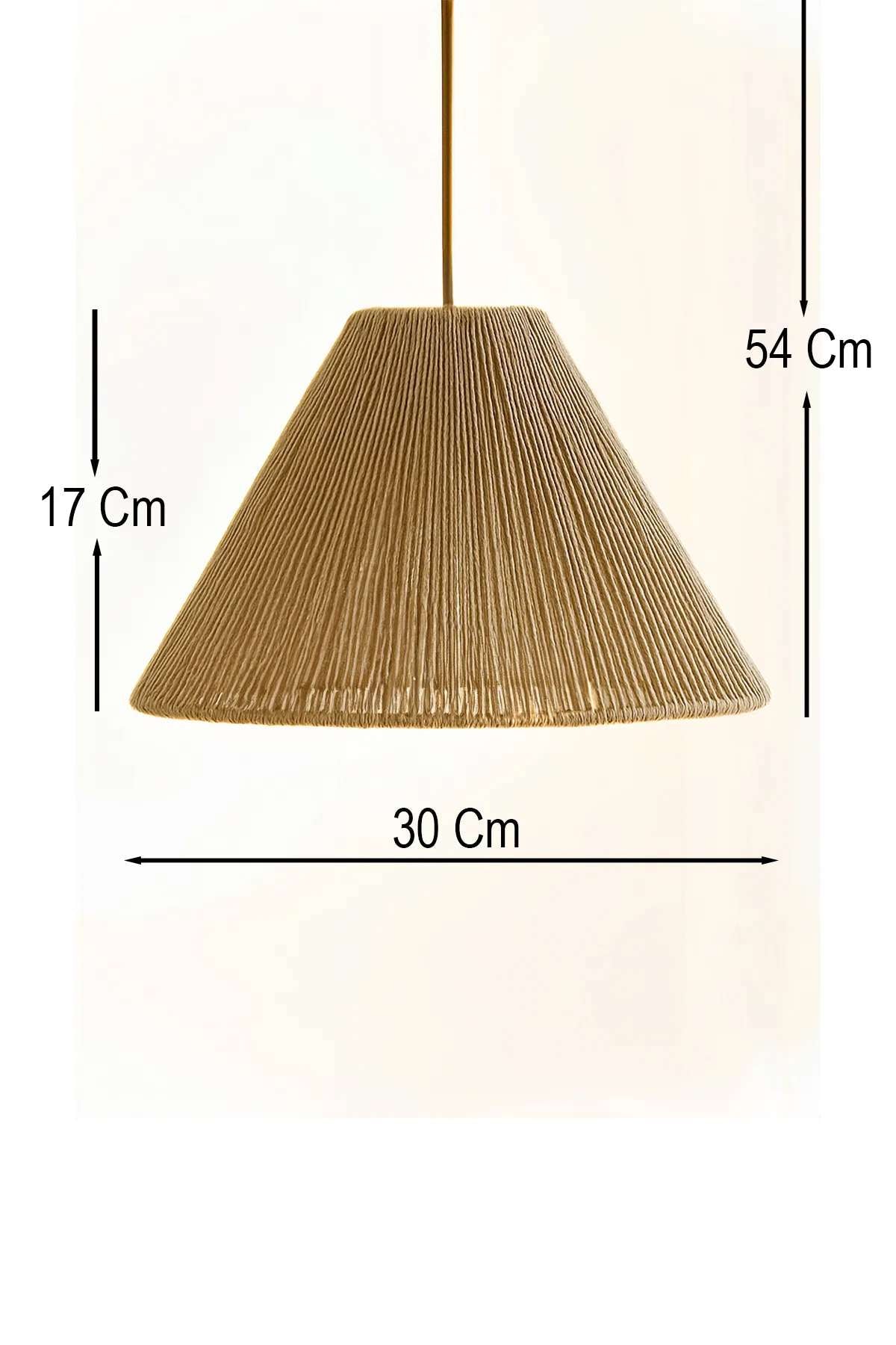 Candeeiro de Teto – 18-54 cm – Bege – Plástico
