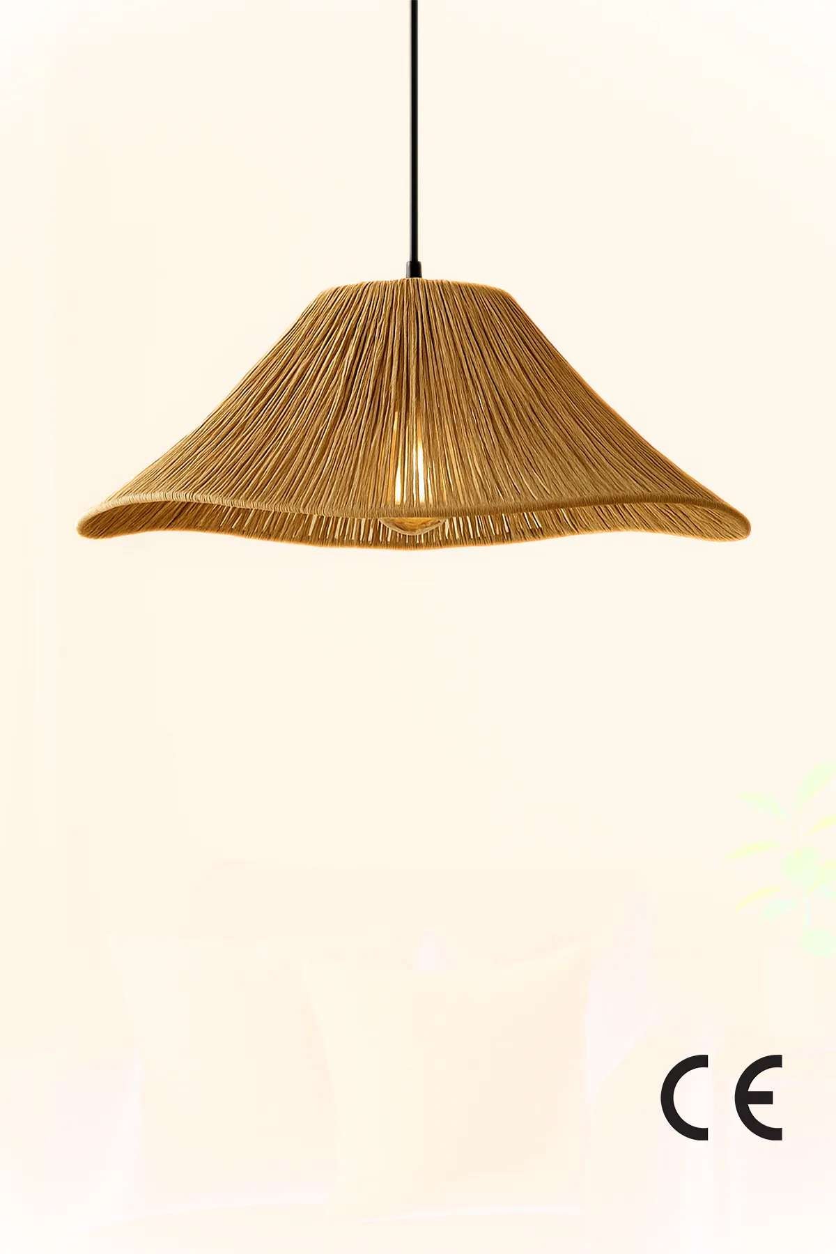 Candeeiro de Teto – Ø40 h:15 cm – Bege – Plástico