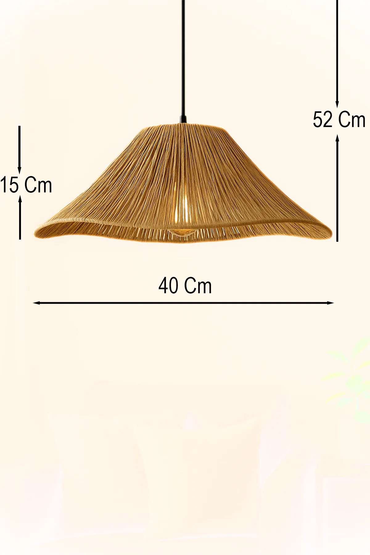 Candeeiro de Teto – Ø40 h:15 cm – Bege – Plástico