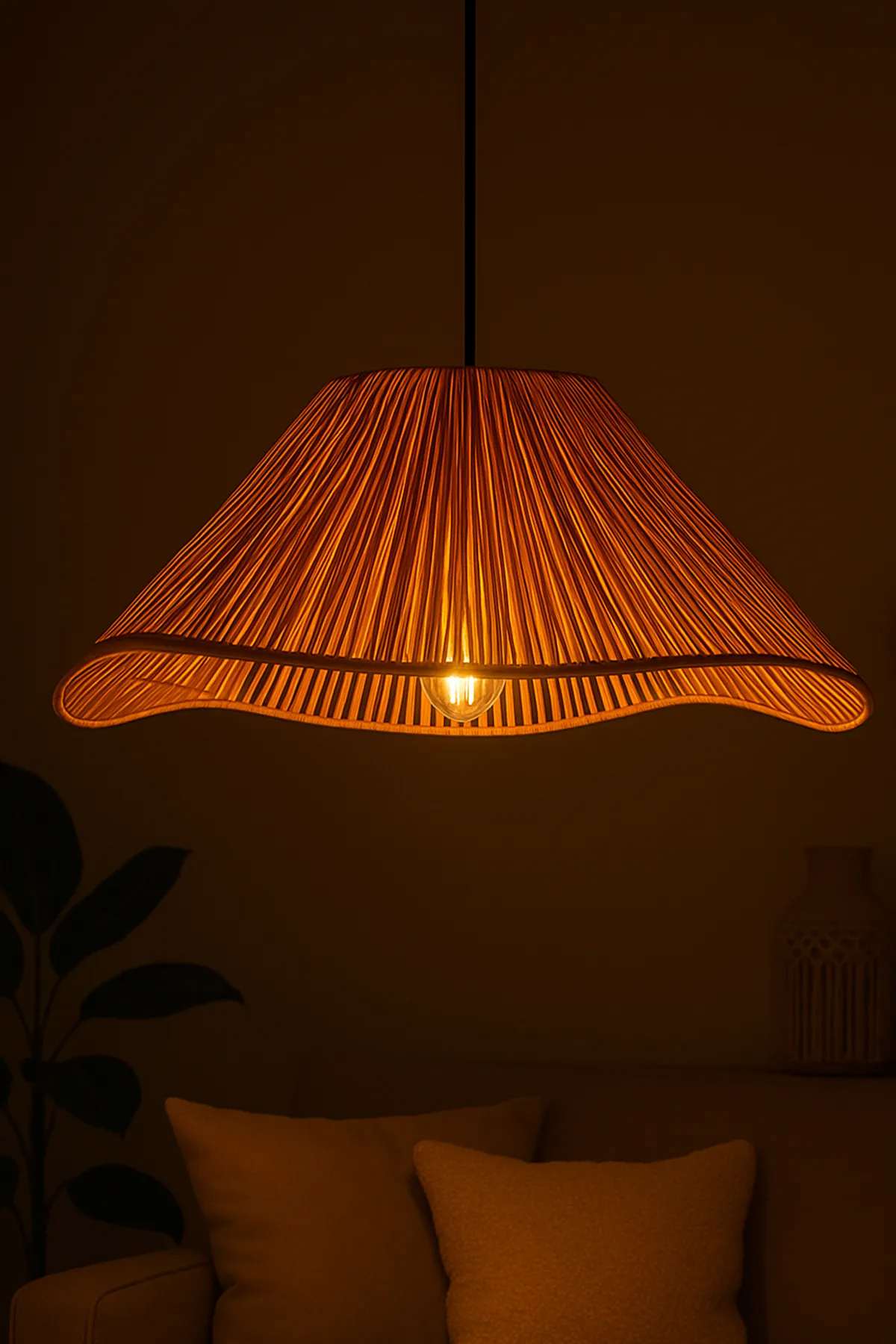 Candeeiro de Teto – 40 cm – Âmbar – Plástico