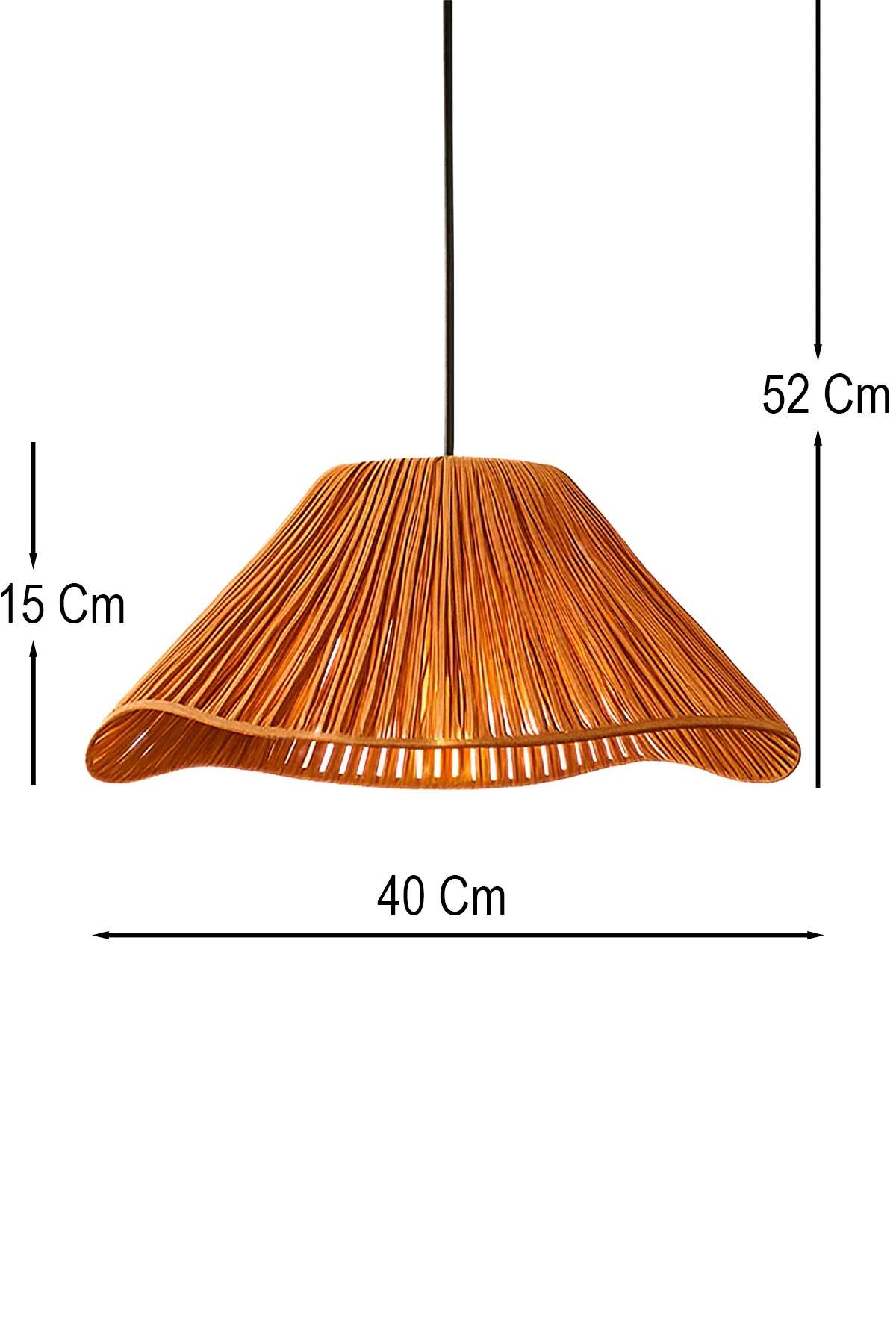 Candeeiro de Teto – 40 cm – Âmbar – Plástico