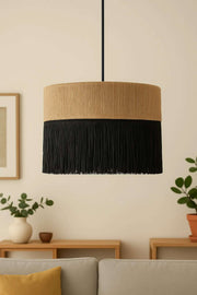 Candeeiro de Teto – 26-50 cm – Bege e Preto – Plástico