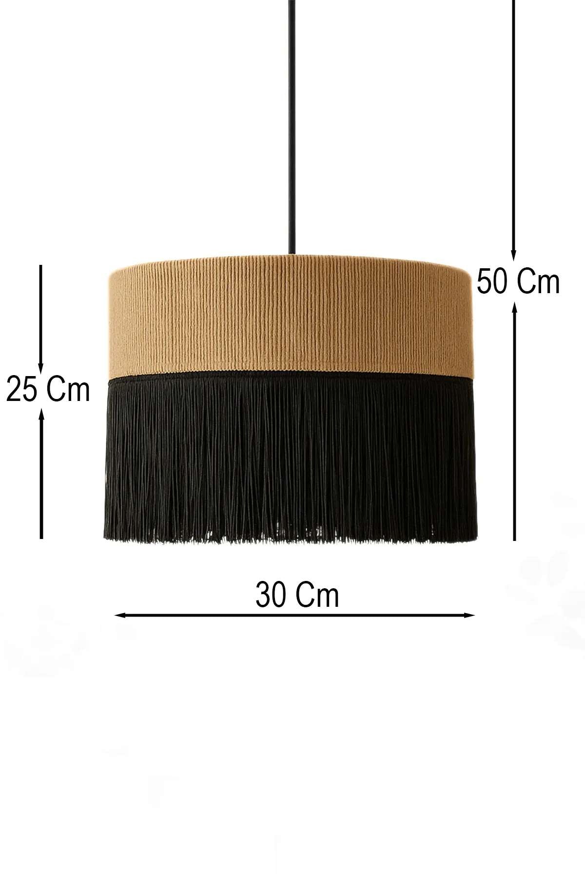 Candeeiro de Teto – 26-50 cm – Bege e Preto – Plástico