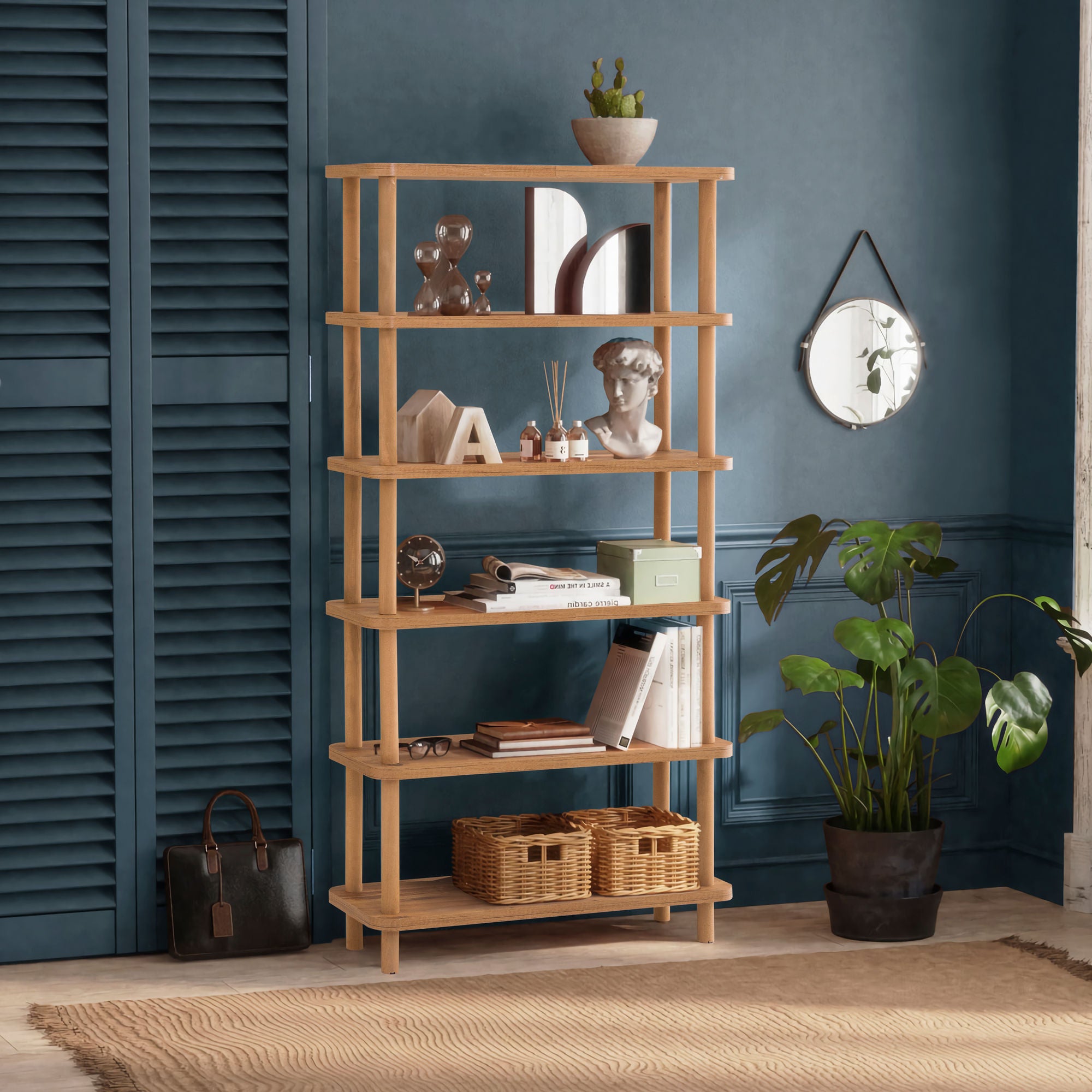 Estante de livros – 80 cm x 168,5 cm x 28 cm – Pinho Atlântico – Painéis de partículas revestidos a melamina