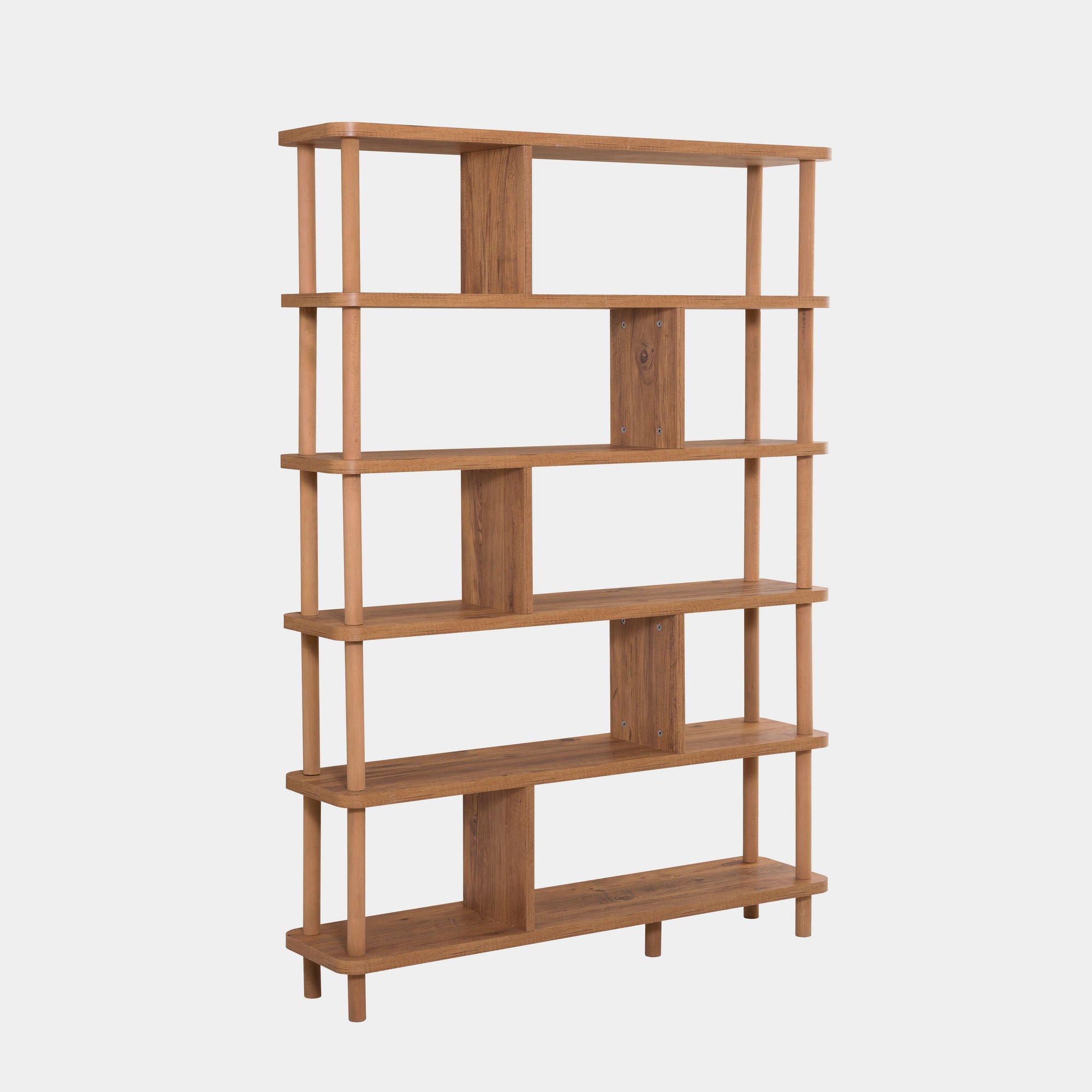 Estante rústica em MDF revestido de melamina – 120 x 168,5 x 28 cm – Pinheiro Atlântico