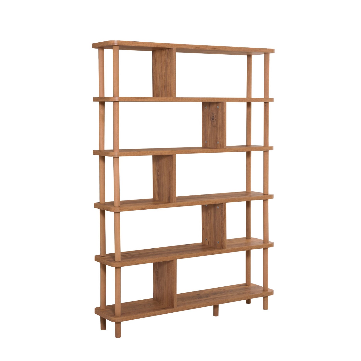 Estante rústica em MDF revestido de melamina – 120 x 168,5 x 28 cm – Pinheiro Atlântico
