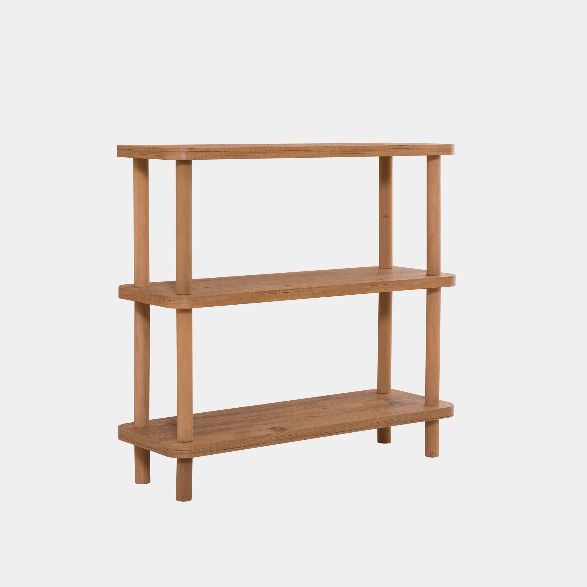 Estante rústica em aglomerado revestido de melamina – 80 cm x 75 cm x 28 cm – Pinheiro Atlântico