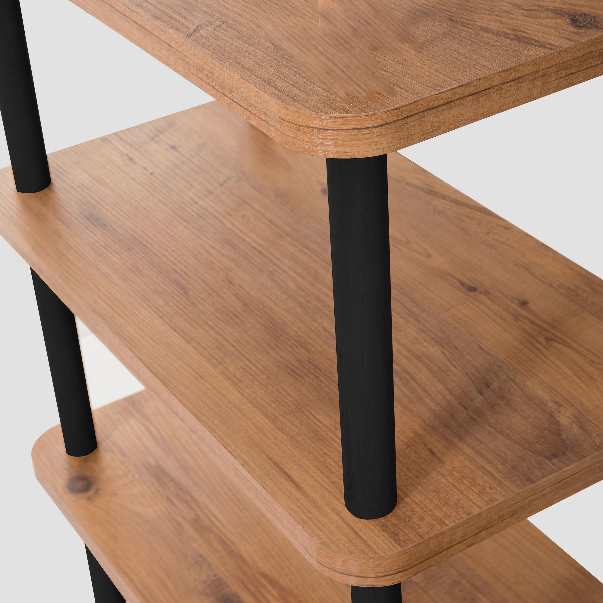 Estante de Livros – 150 cm – Preto e Pinho Atlântico – Painéis de Partículas revestidos a Melamina