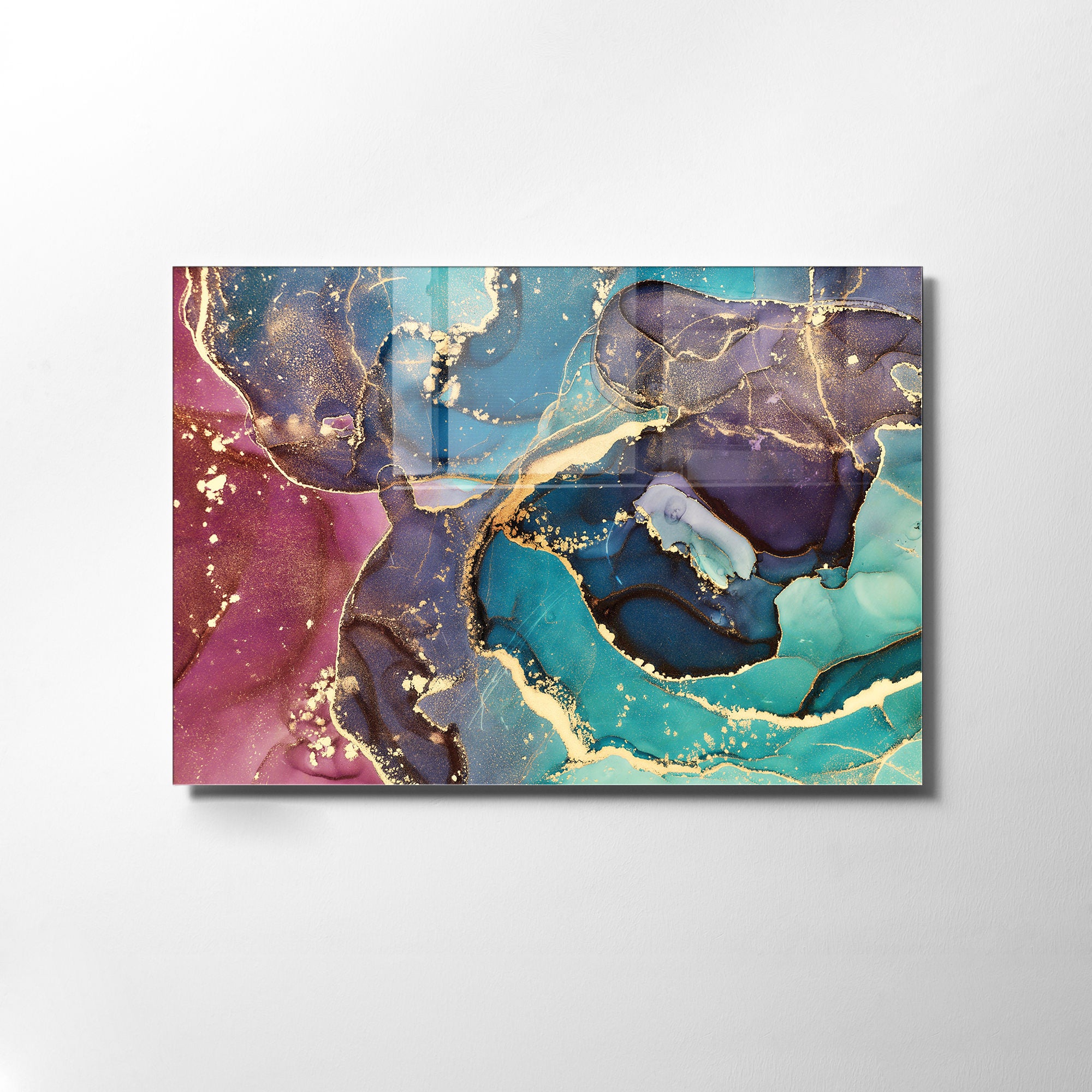 Quadro Decorativo em Vidro Temperado Multicolor 30x45cm - Arte Moderna para Decoração de Interiores