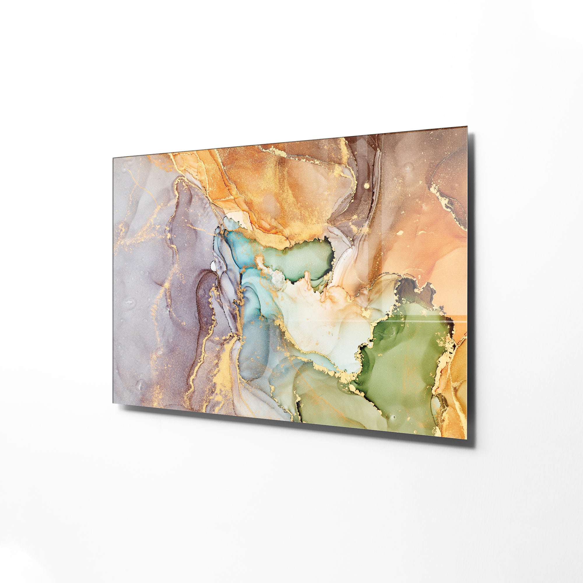 Quadro Decorativo em Vidro Temperado Multicolor 30x45cm - Arte Moderna para Decoração de Interiores