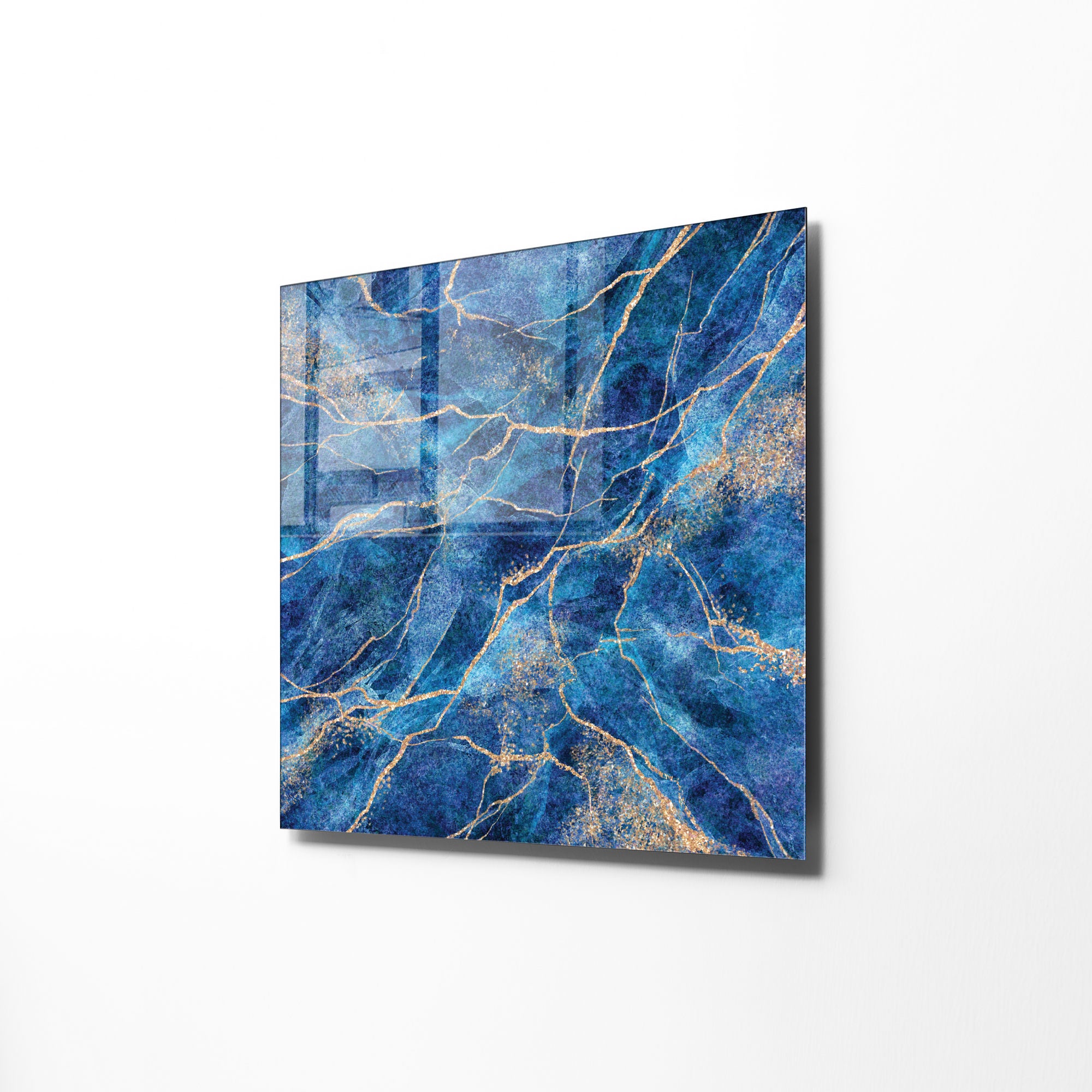 Pintura Decorativa em Vidro Temperado Multicolor 40x40cm - Arte Moderna para Decoração de Interiores