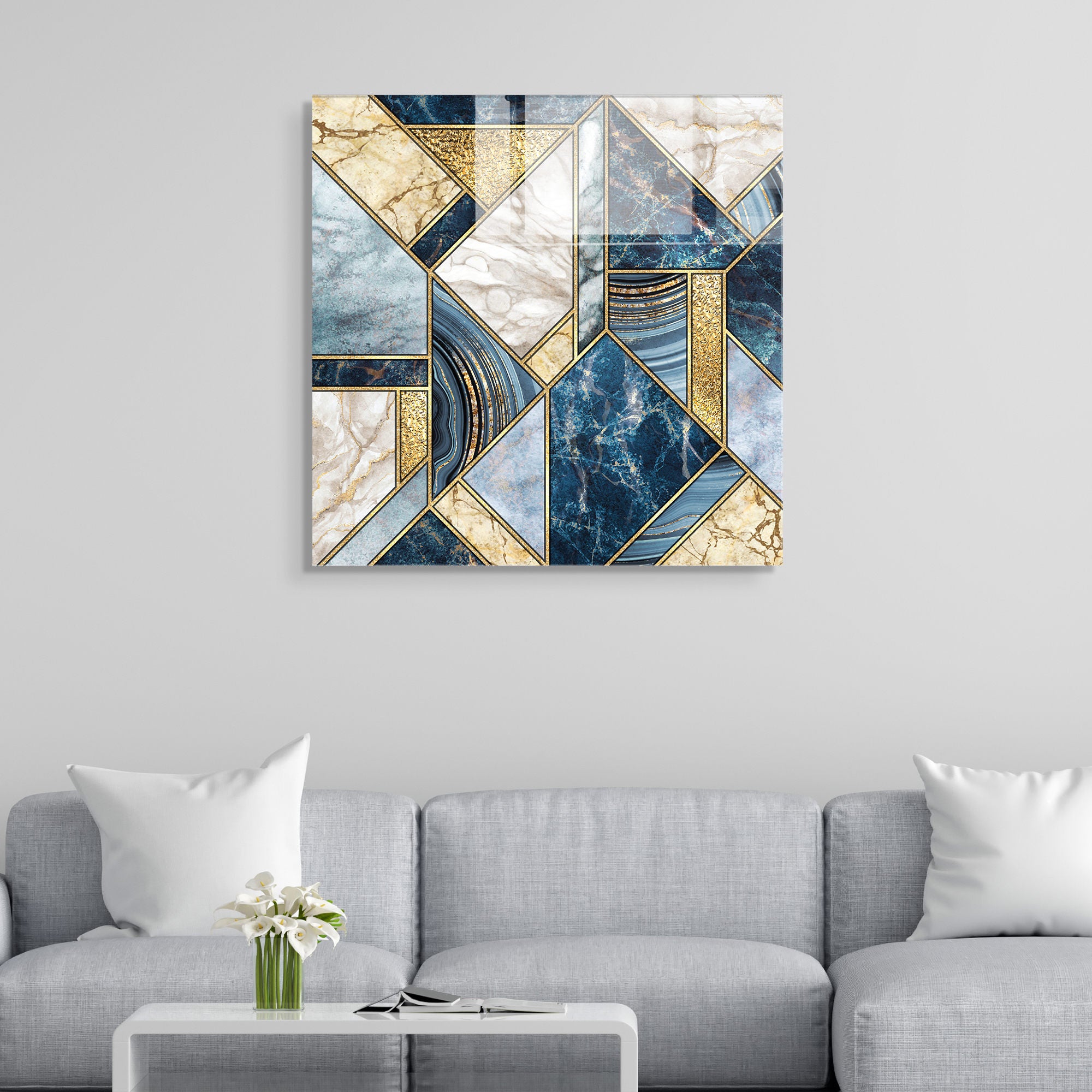 Quadro Decorativo em Vidro Temperado Multicolor 60x60cm - Arte Moderna para Transformar o Seu Espaço