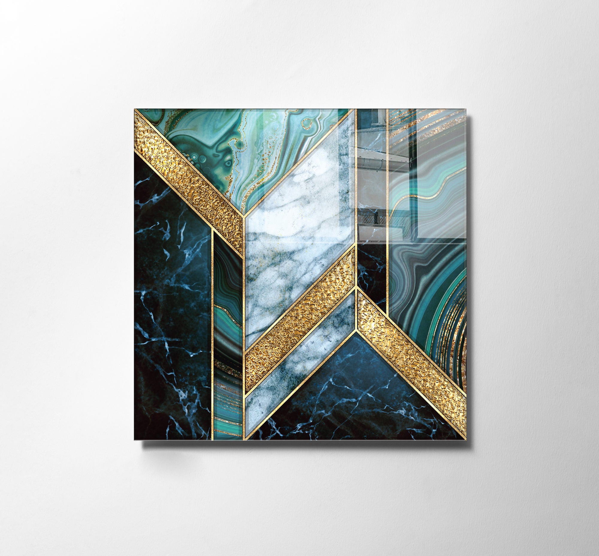 Quadro Decorativo em Vidro Temperado Multicolor 60x60cm - Arte Moderna para Transformar o Seu Espaço