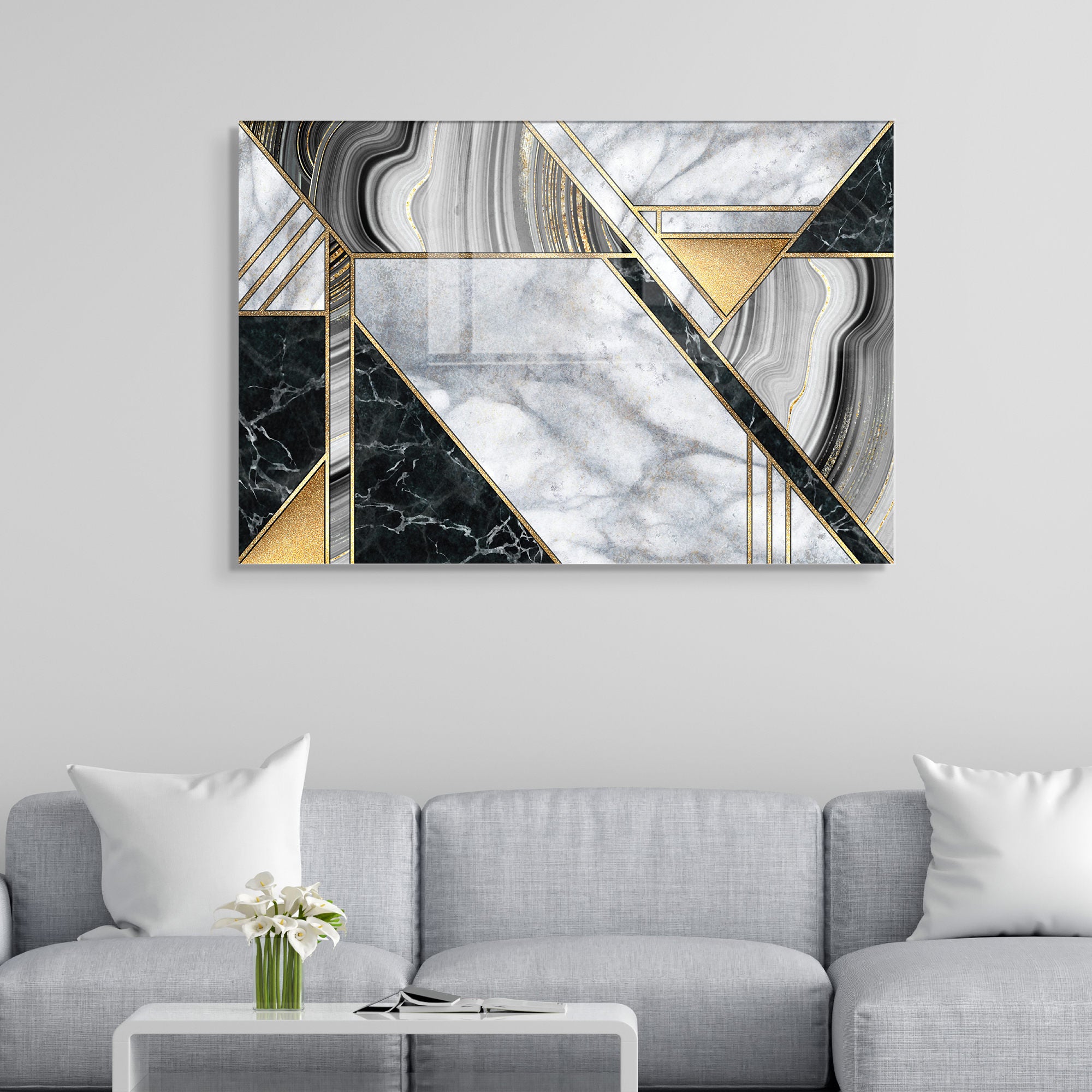 Quadro Decorativo em Vidro Temperado Multicolor 30x45cm - Arte Moderna para Decoração de Interiores