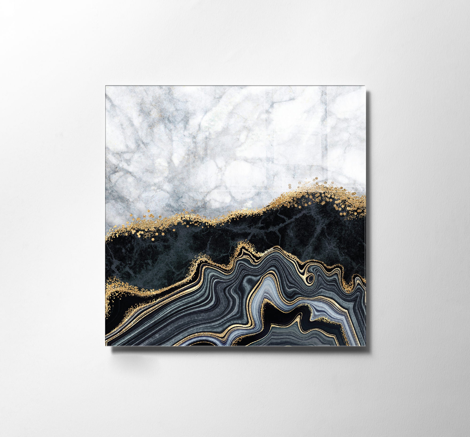 Pintura Decorativa em Vidro Temperado Multicolor 40x40cm - Arte Moderna para Decoração de Interiores