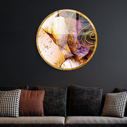 Pintura Decorativa em Vidro Temperado Multicolor - 60cm de Diâmetro, Espessura 4mm