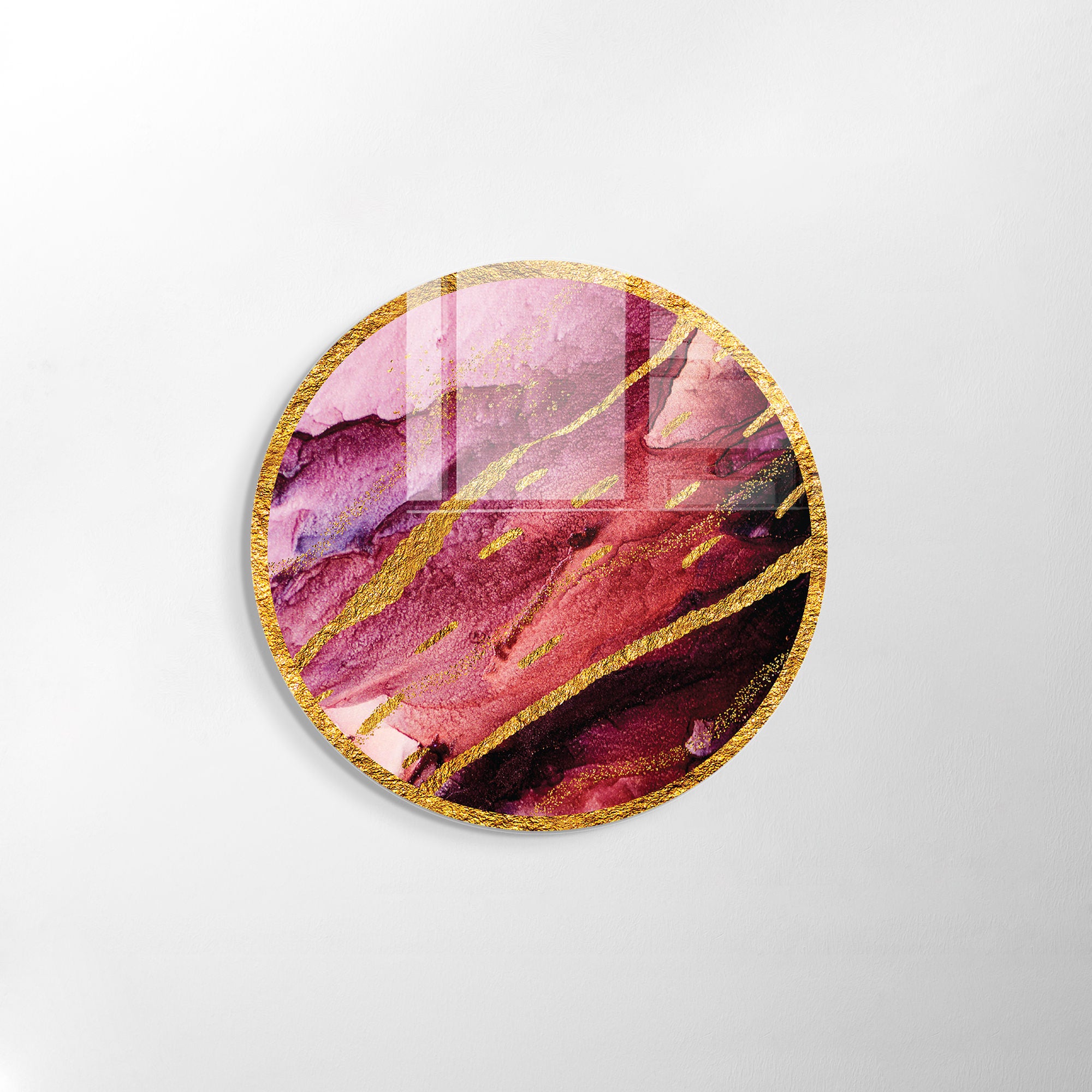 Pintura Decorativa em Vidro Temperado Multicolor - 60cm de Diâmetro, Espessura 4mm