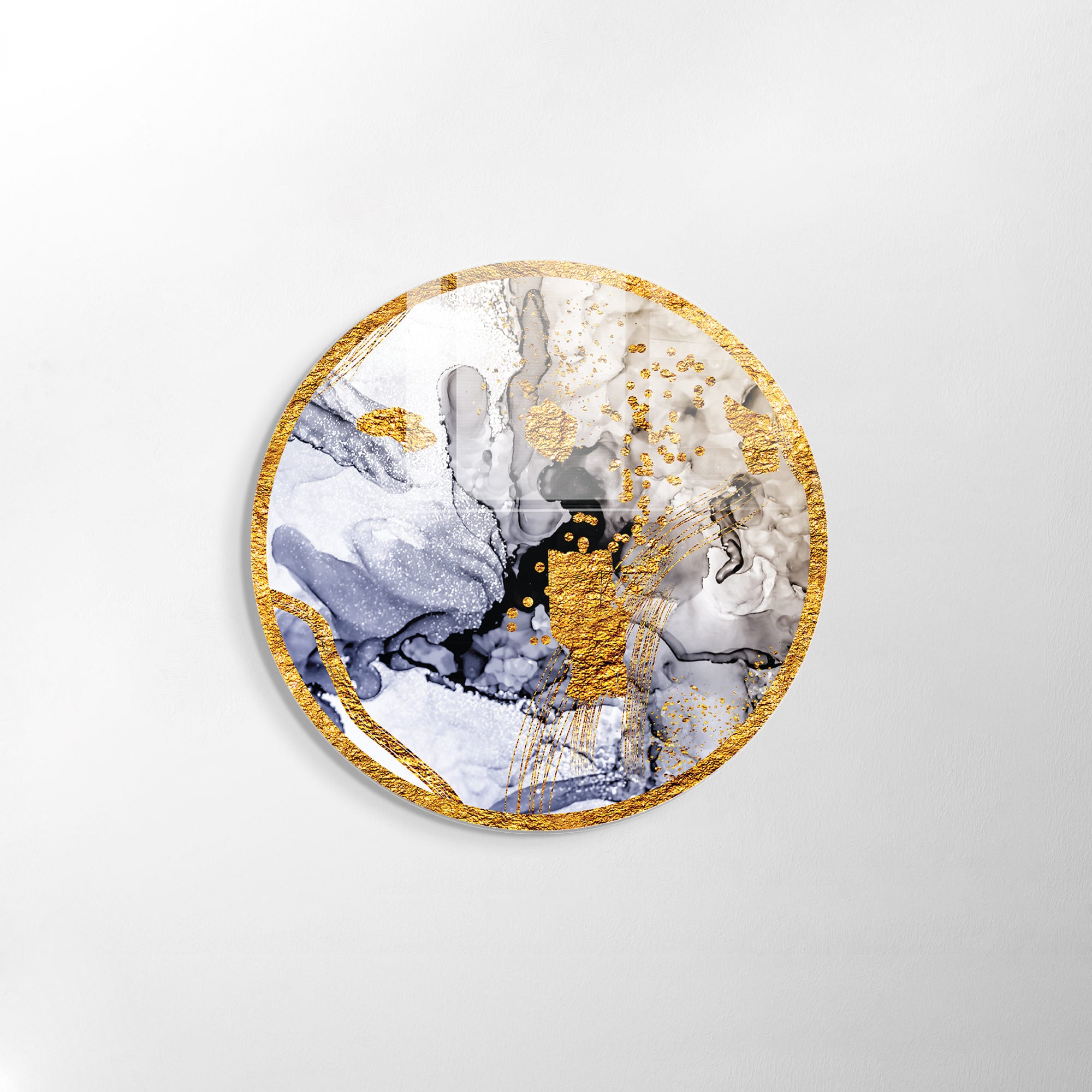 Pintura Decorativa em Vidro Temperado Multicolor - 60cm de Diâmetro, Espessura 4mm