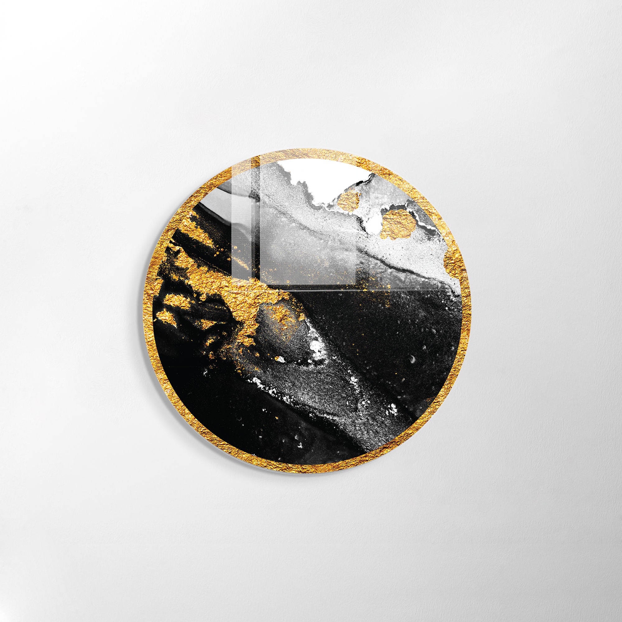 Pintura Decorativa em Vidro Temperado Multicolor - 60cm de Diâmetro, Espessura 4mm