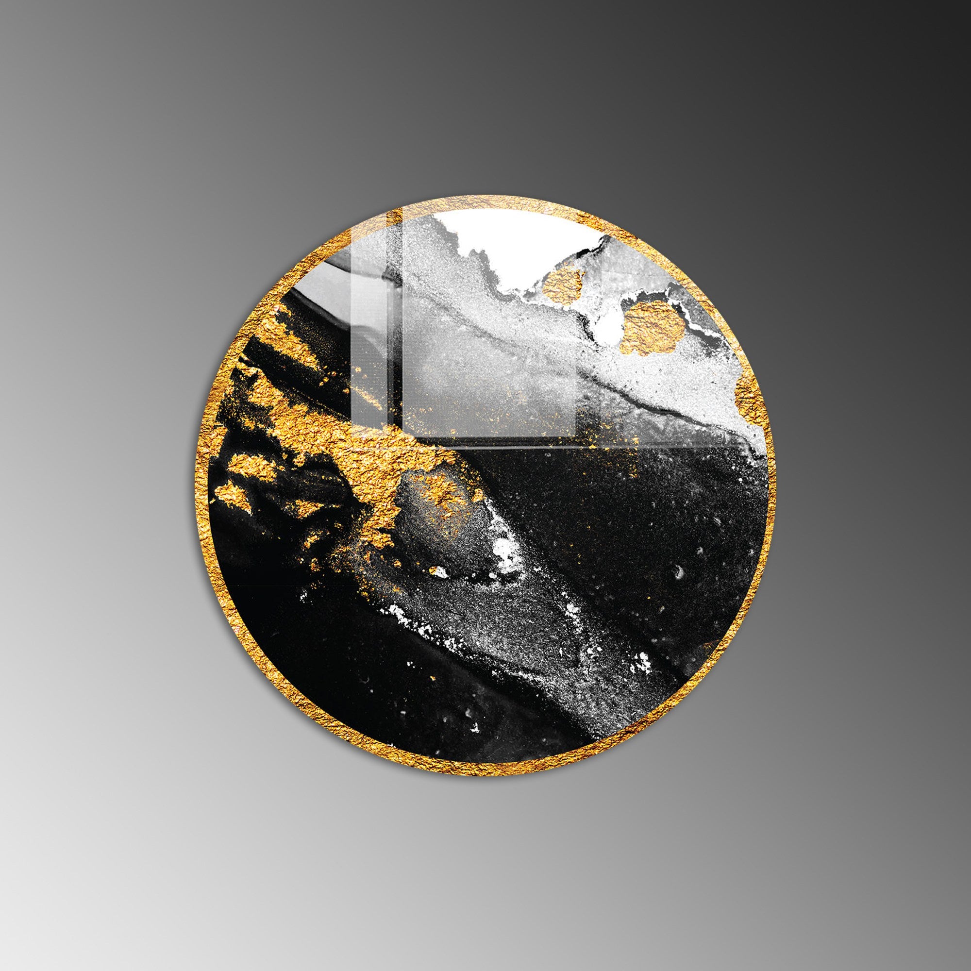 Pintura Decorativa em Vidro Temperado Multicolor - 60cm de Diâmetro, Espessura 4mm