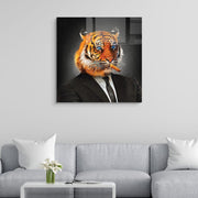 Pintura Decorativa em Vidro Temperado Multicolor 40x40cm - Arte Moderna para Decoração de Interiores