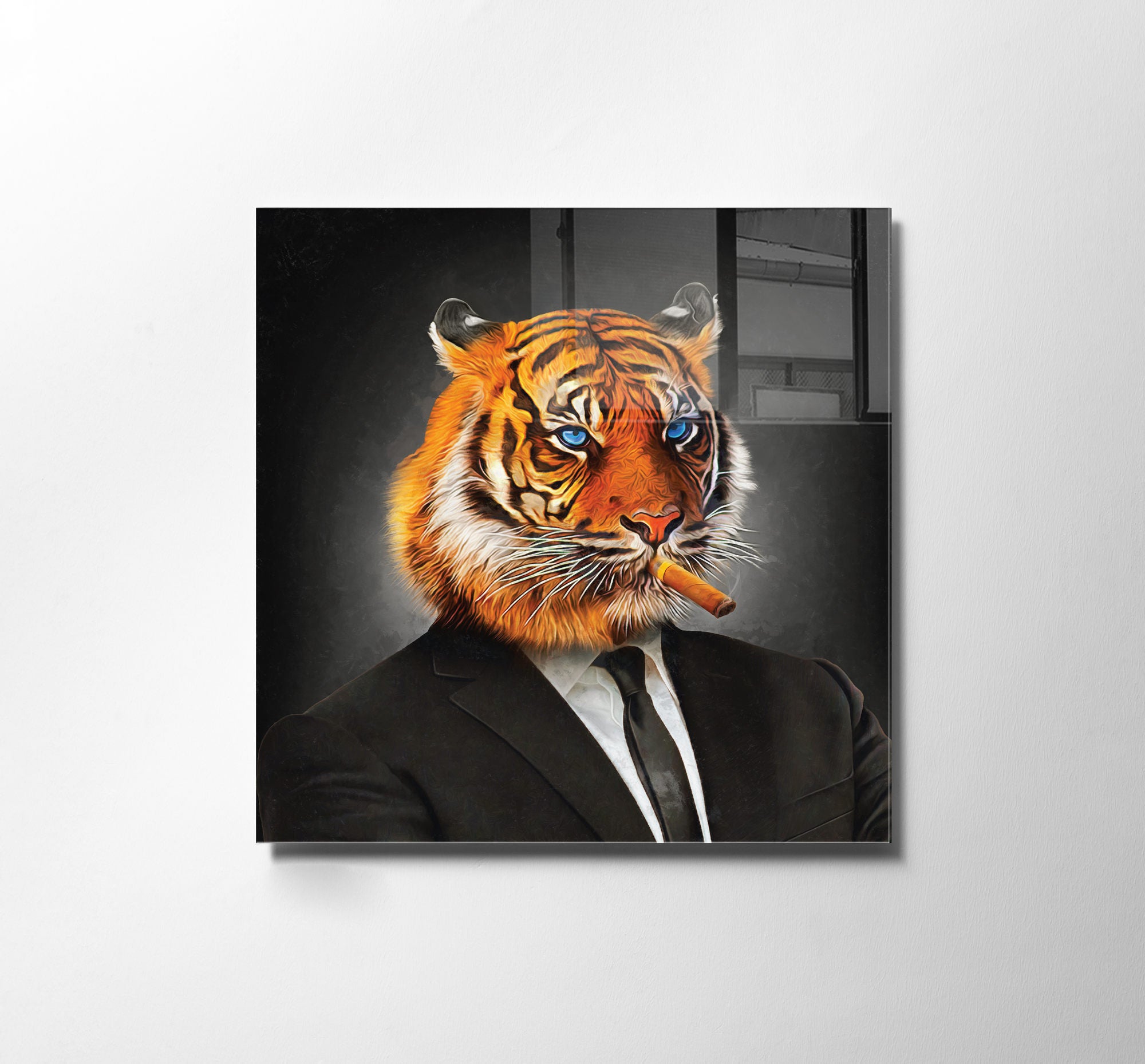 Pintura Decorativa em Vidro Temperado Multicolor 40x40cm - Arte Moderna para Decoração de Interiores