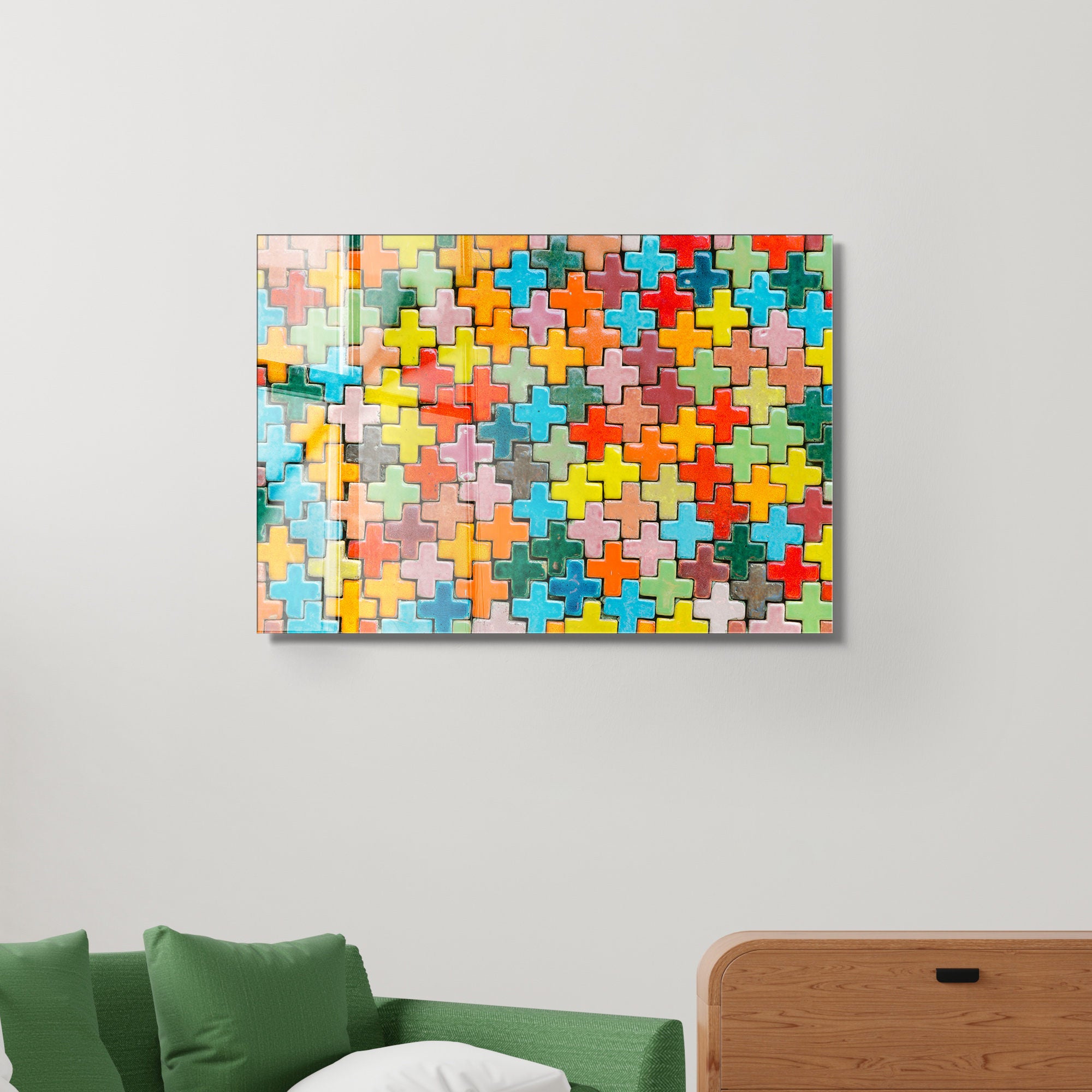 Quadro Decorativo em Vidro Temperado Multicolor 45x65cm - Arte Moderna para Transformar o Seu Espaço