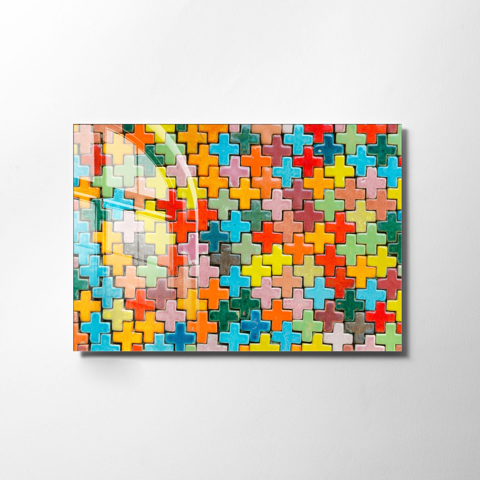 Quadro Decorativo em Vidro Temperado Multicolor 30x45cm - Arte Moderna para Decoração de Interiores