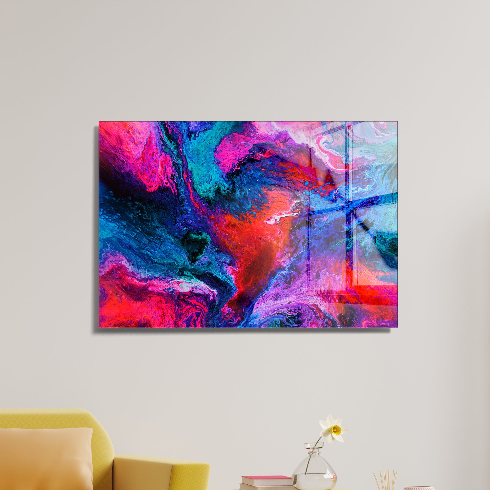 Quadro Decorativo em Vidro Temperado Multicolor 70x100cm - Arte Moderna para Transformar o Seu Espaço