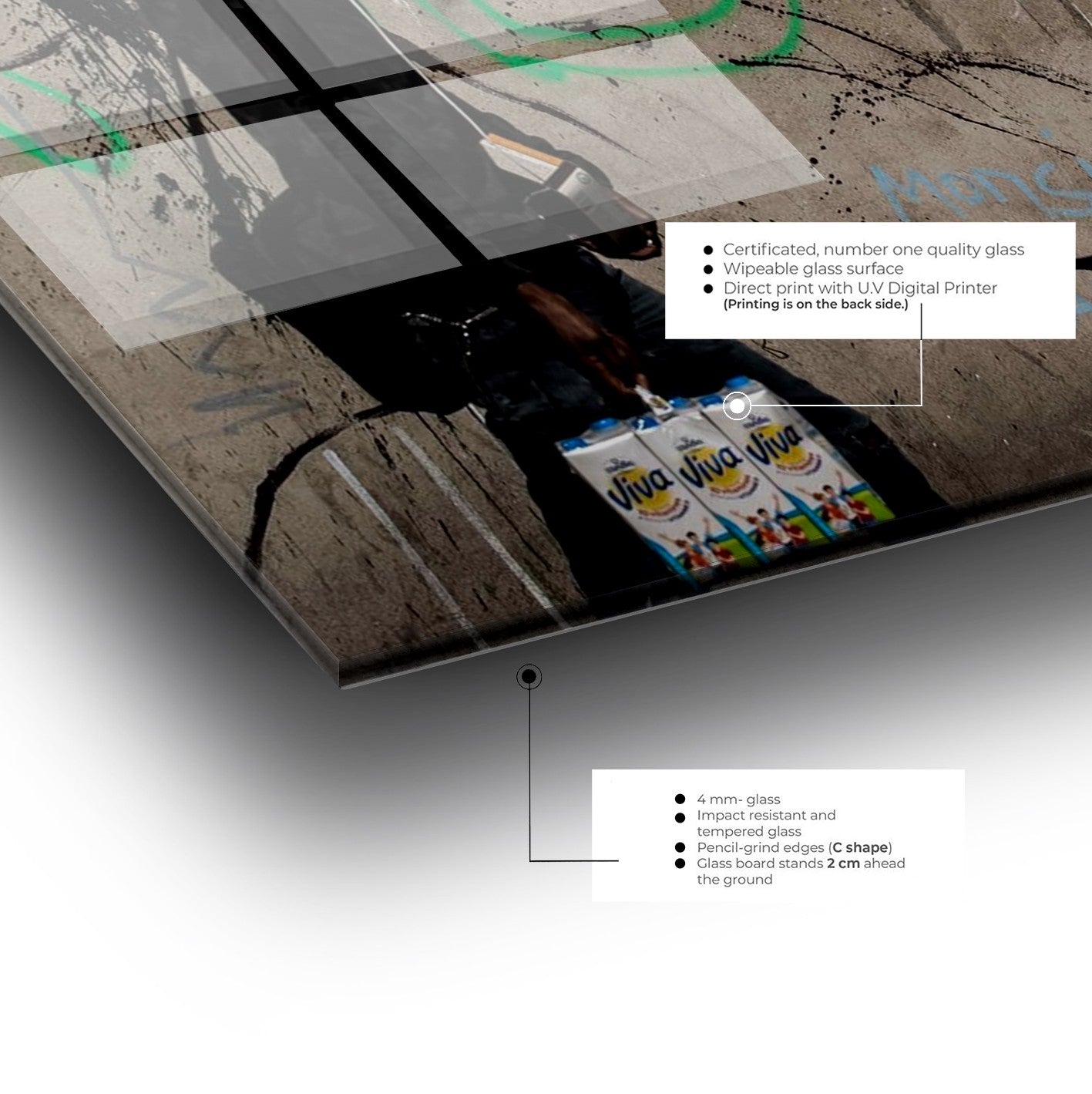 Quadro Decorativo em Vidro Temperado Multicolor 70x100cm - Arte Moderna para Transformar o Seu Espaço
