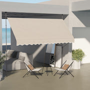 Toldo Manual Retrátil 350x120x210-300 cm - Cor Areia