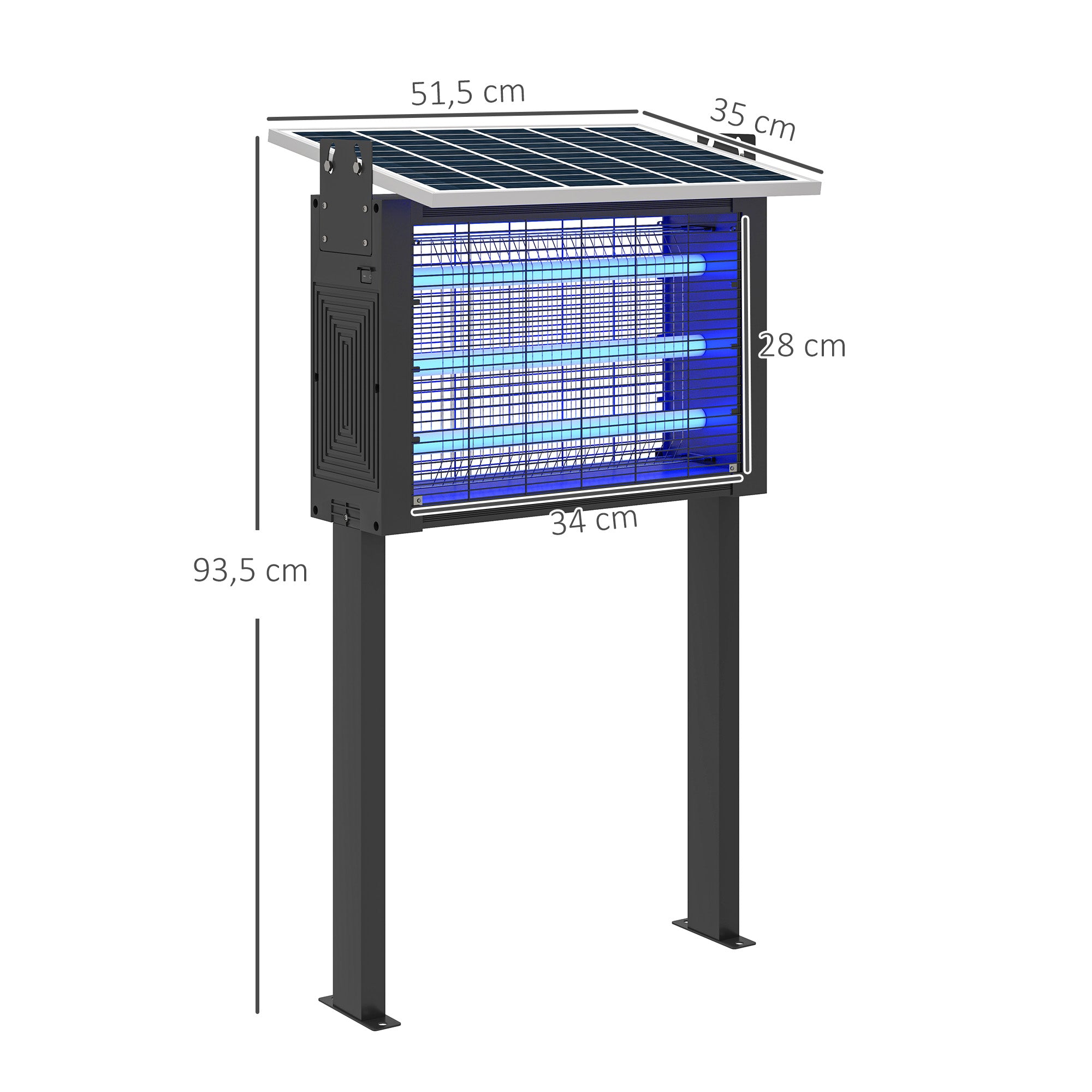Lâmpada Anti-Mosquitos LED 25W Preto 51,5x35x93,5 cm