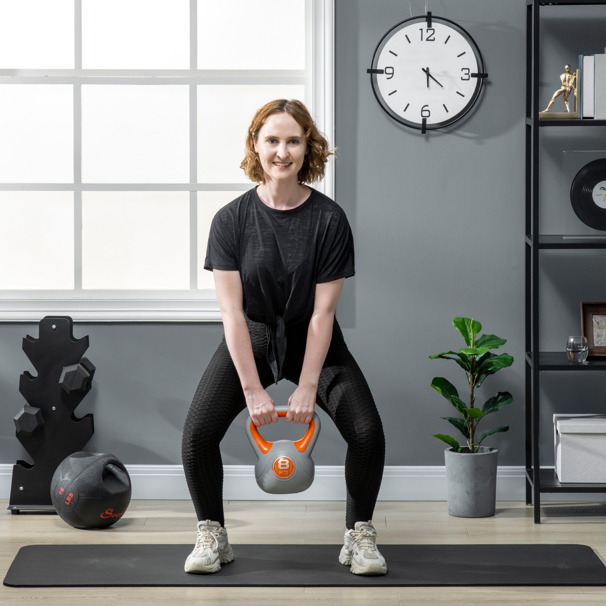 Kettlebell 8kg Laranja 20x14x24cm