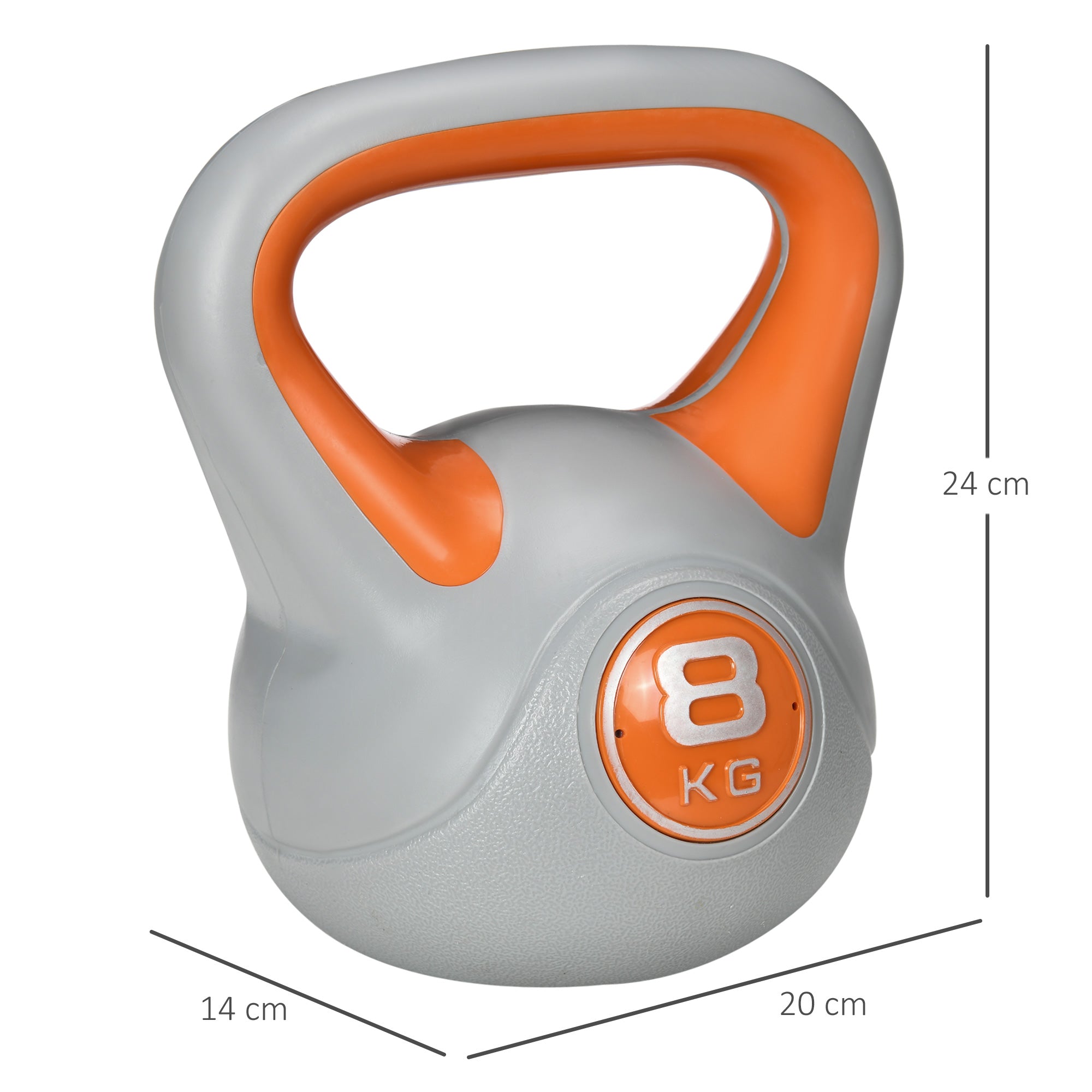 Kettlebell 8kg Laranja 20x14x24cm