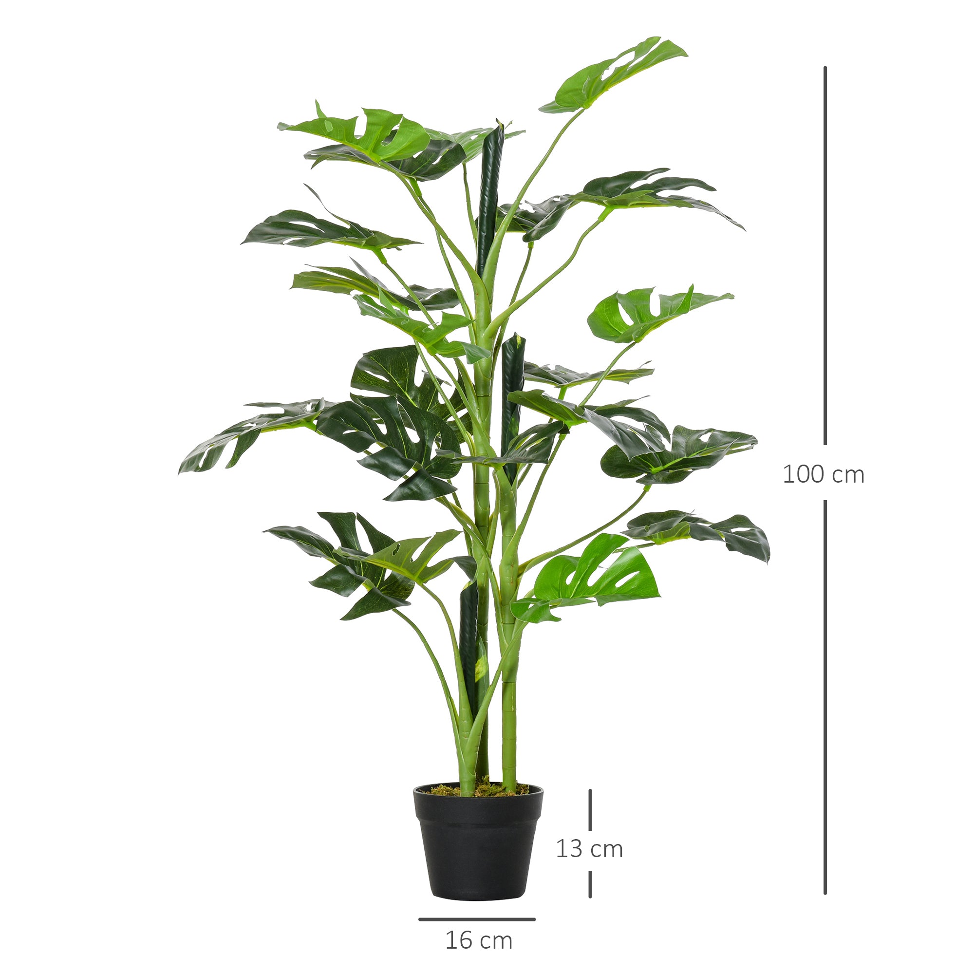 Planta Artificial Monstera Ø16x100 cm - Verde