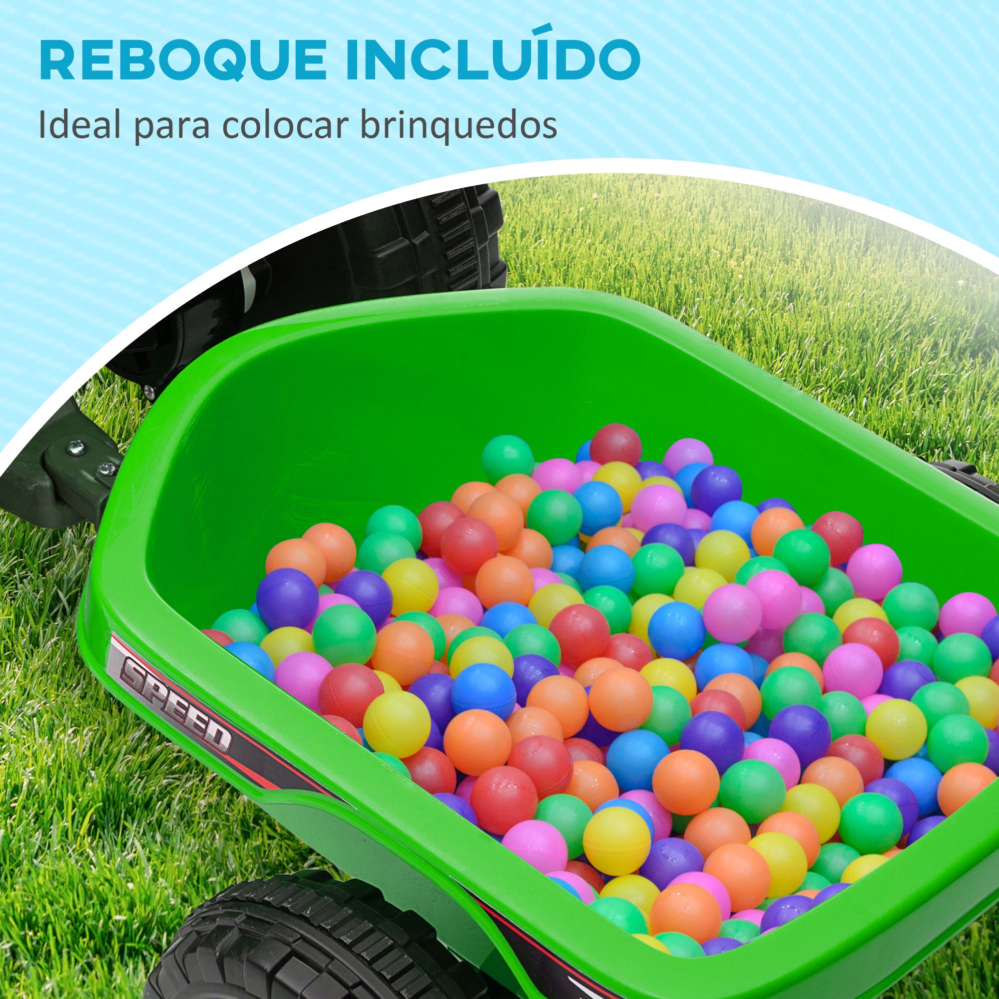 Quadriciclo Elétrico – 106x41,5x48,5 cm – Verde – PP e Metal